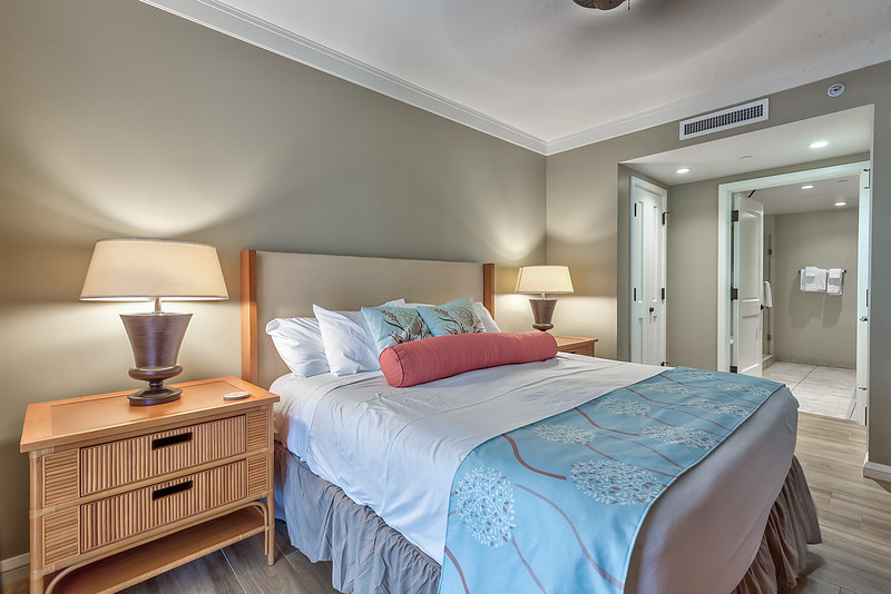 Primary bedroom opens to private bathroom