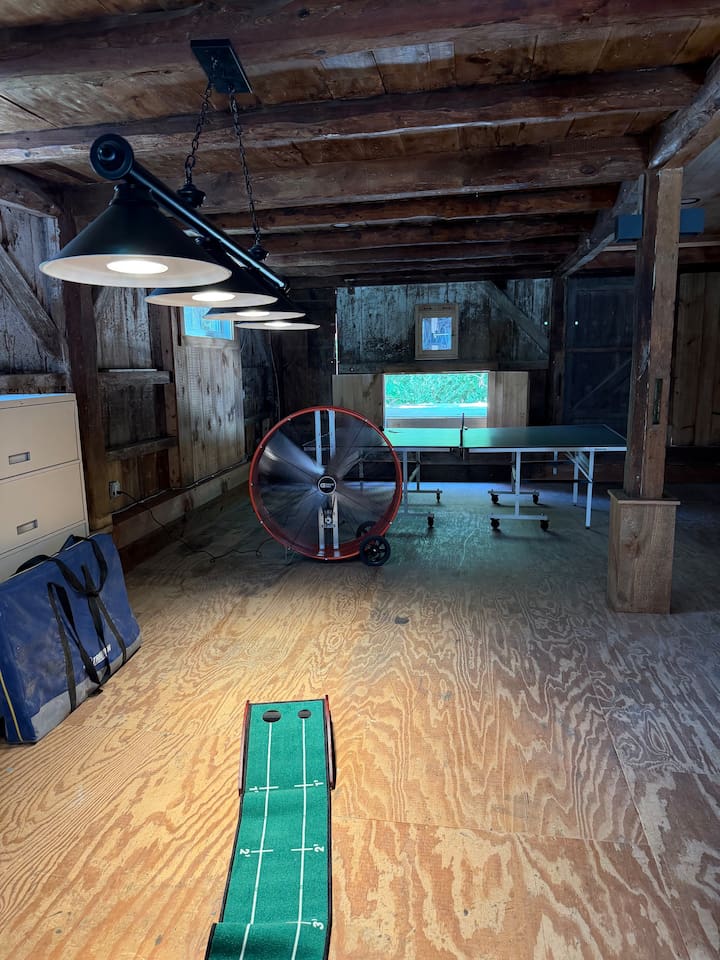 Shared Common Space in Barn (with games and a bathroom)