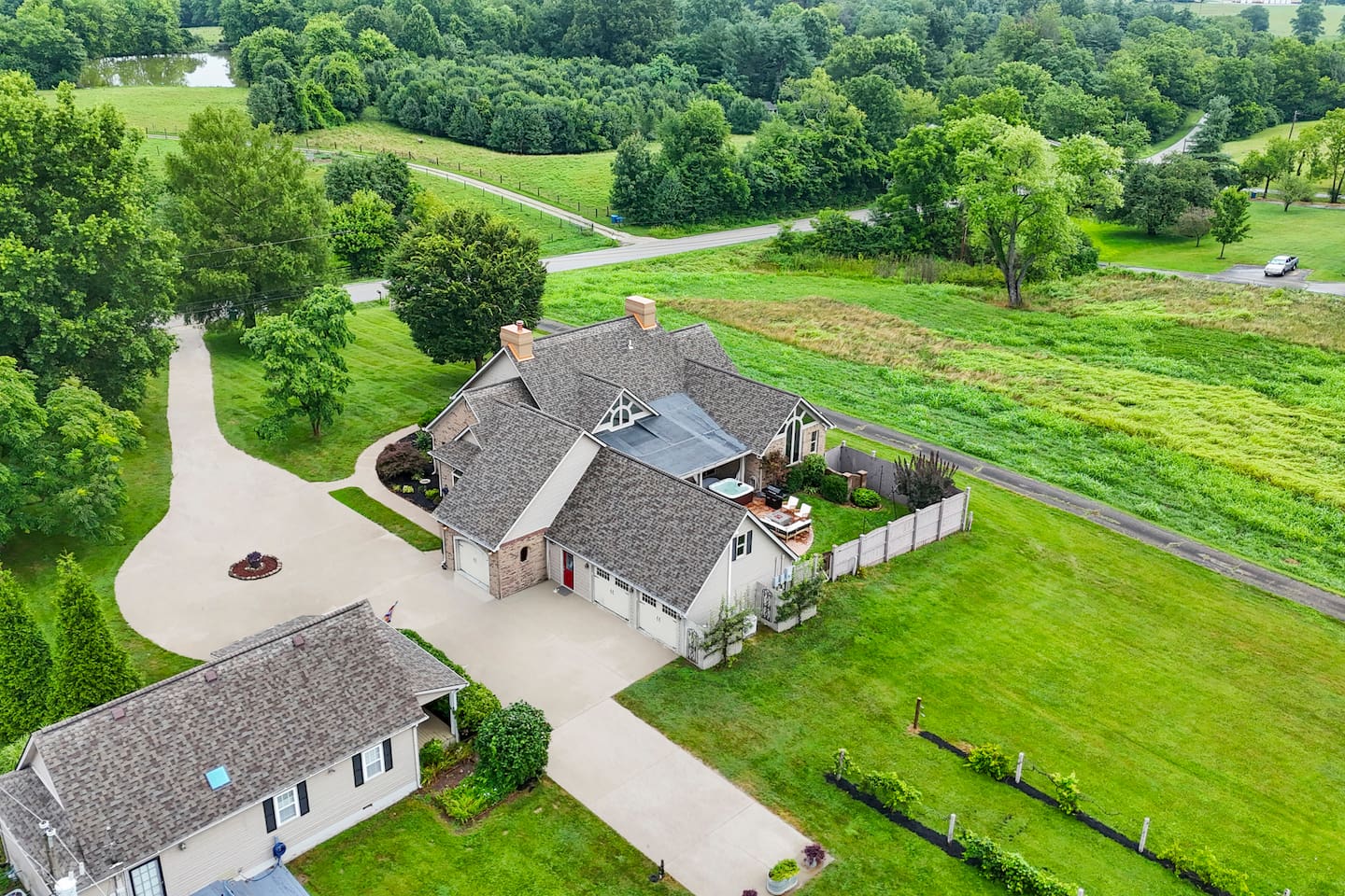 Aerial view of the property