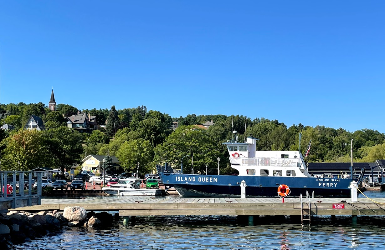 Madaline Island Ferry. Check ahead for fees and ferry schedules. 