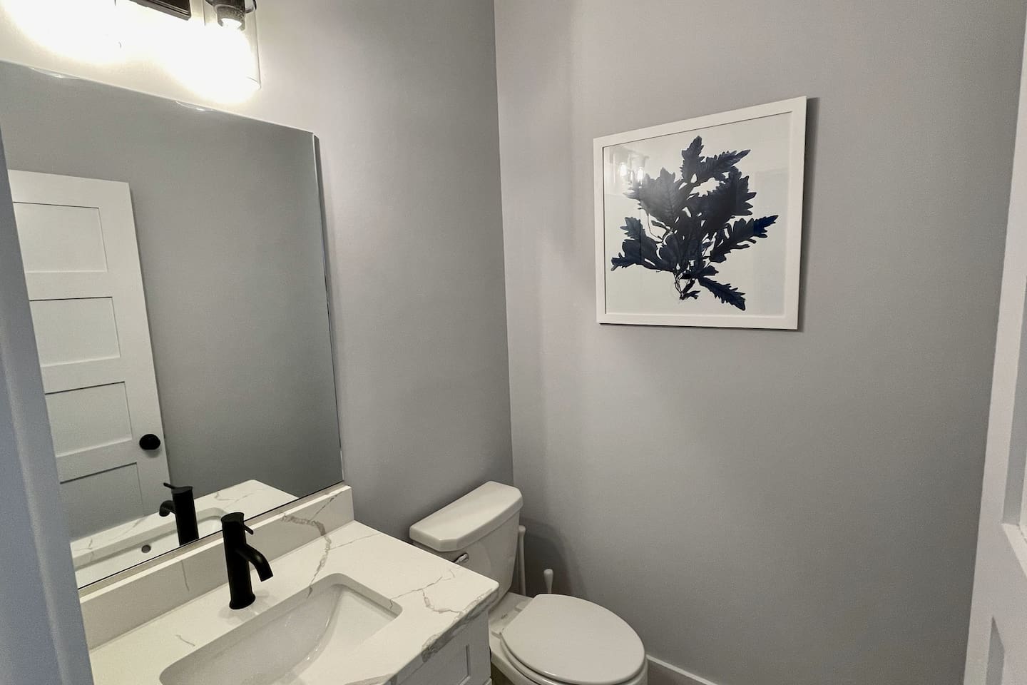 Convenient main-level powder room for added comfort and ease
