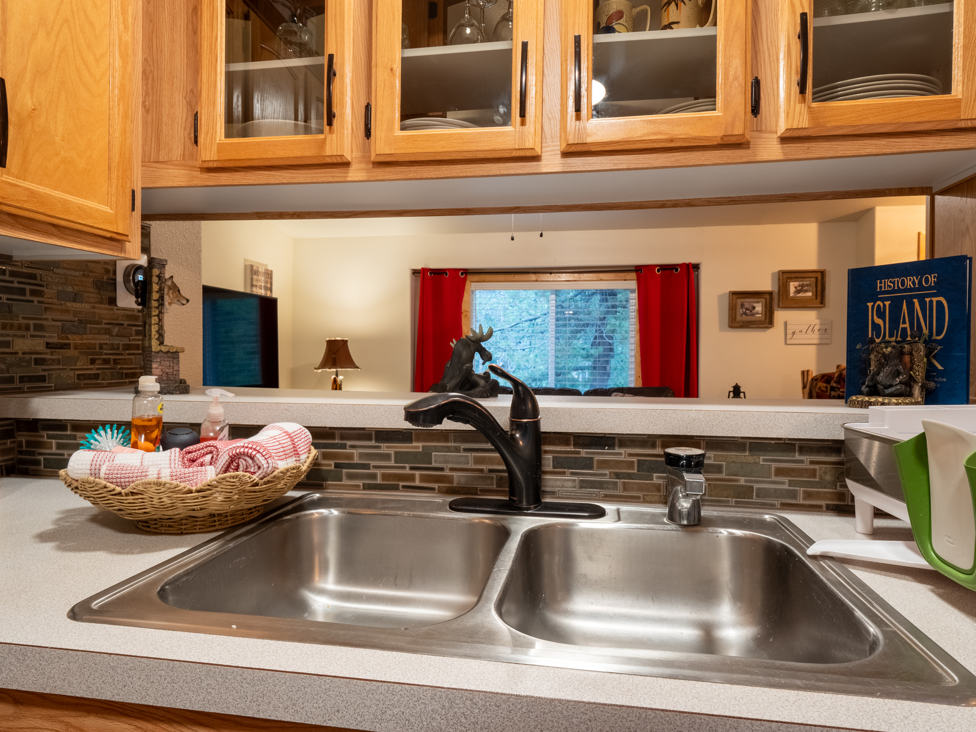 Kitchen view to living room