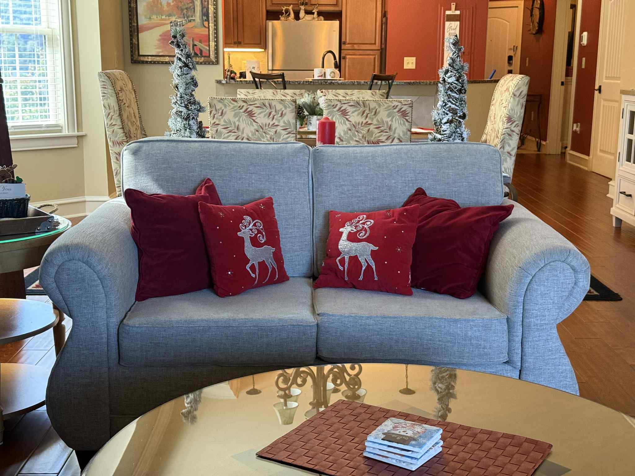 We have decorations from the beautiful tree right down to the decorative pillows