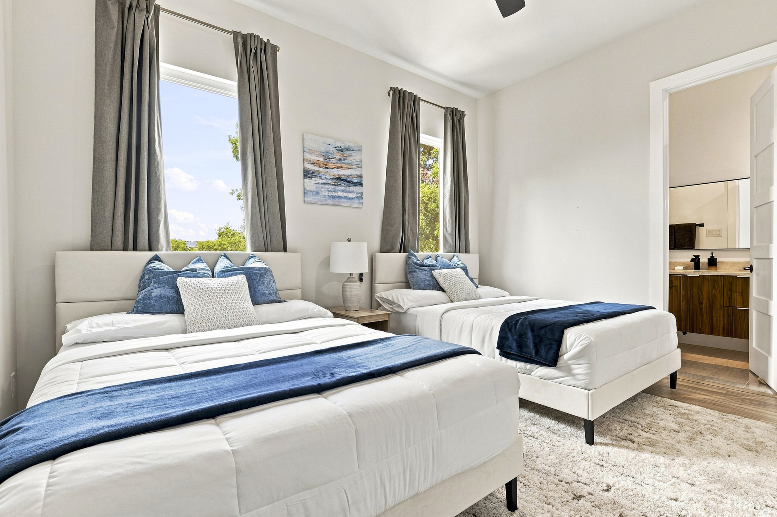Bright and airy retreat with plush beds and charming views for restful nights!