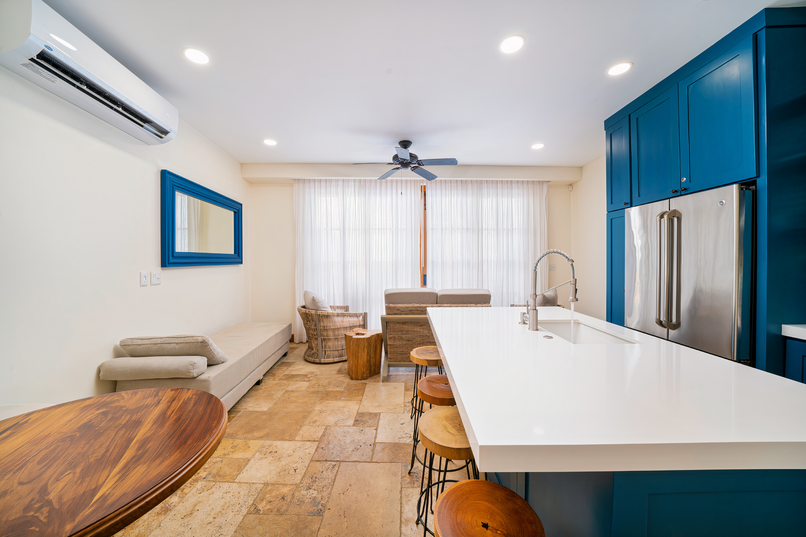 Open living and kitchen