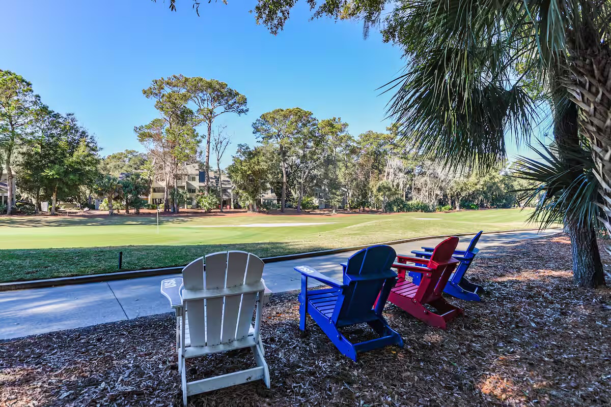 Absolutely Sea Pines - enjoy beverages overlooking the 11th green on the Sea Pines Resort's Heron Pointe