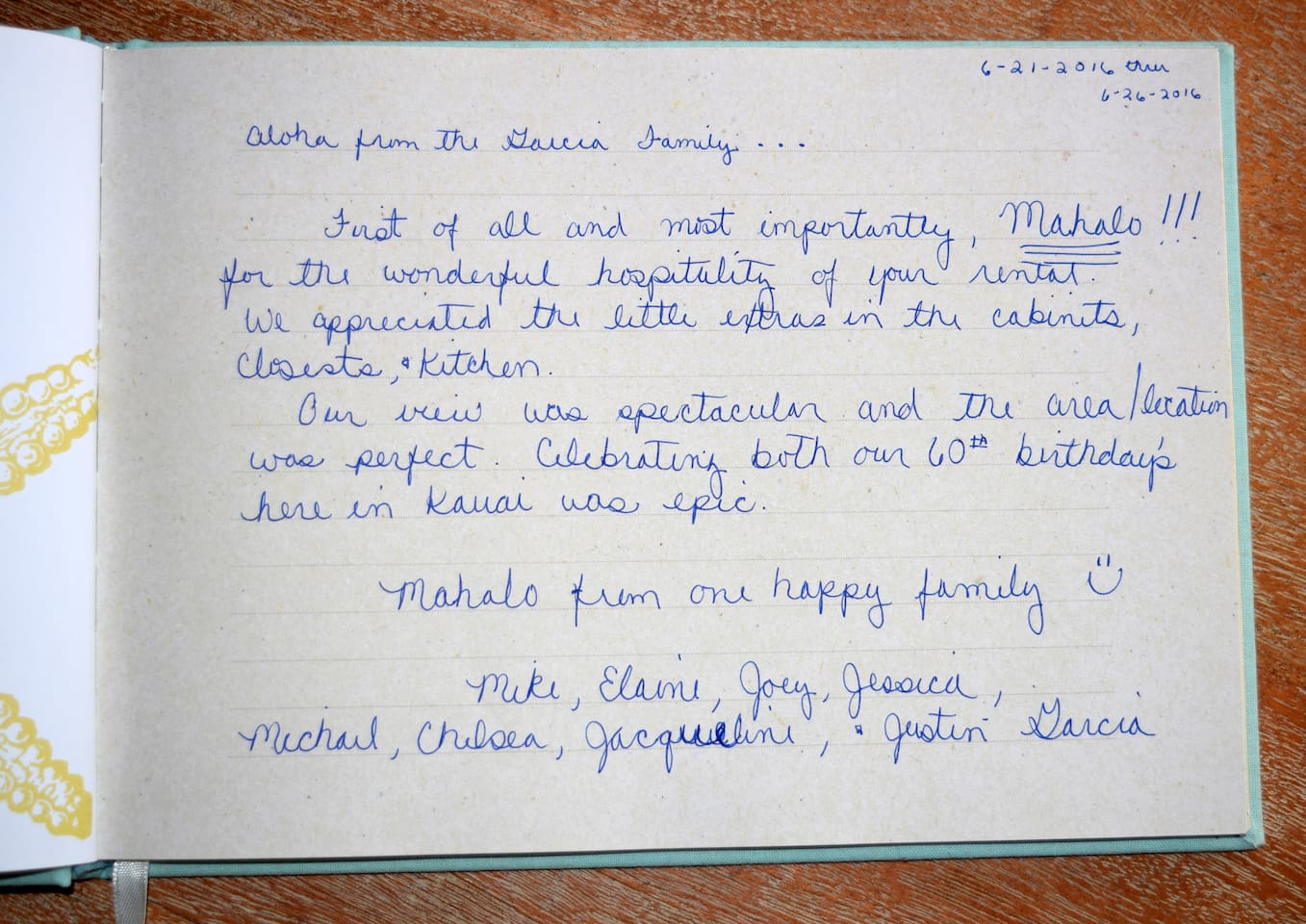 5-Star Review of our Lani Hanalei Home