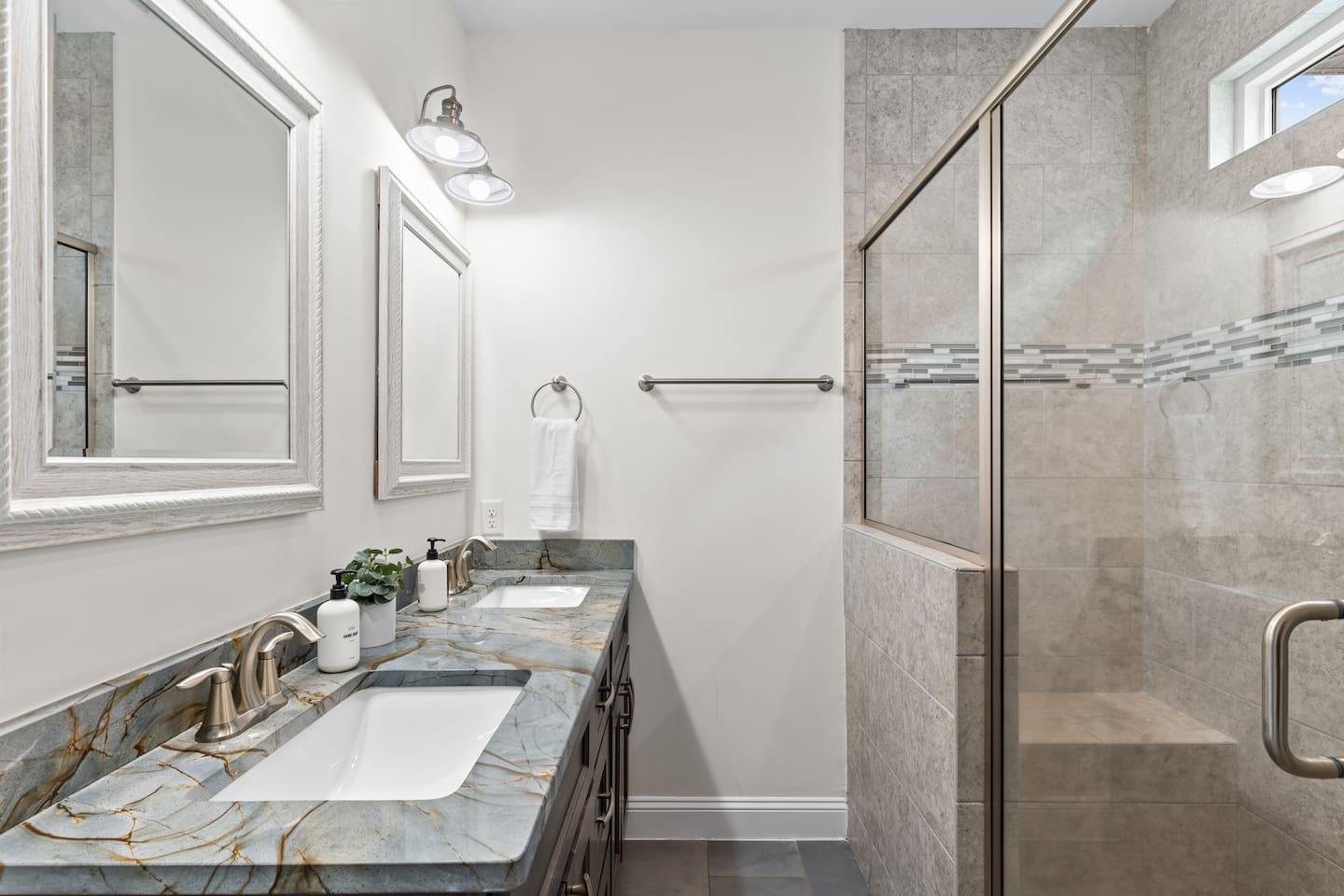 En Suite - Dual Sinks - Walk In Shower.