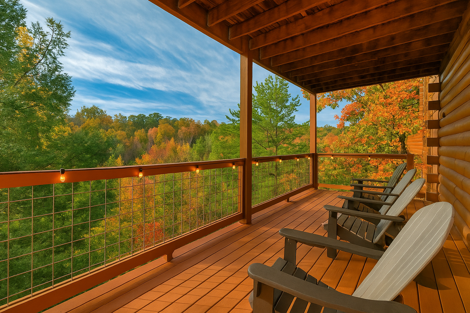 Rock gently on the private deck as panoramic mountain views and fresh air turn every moment into a memory.