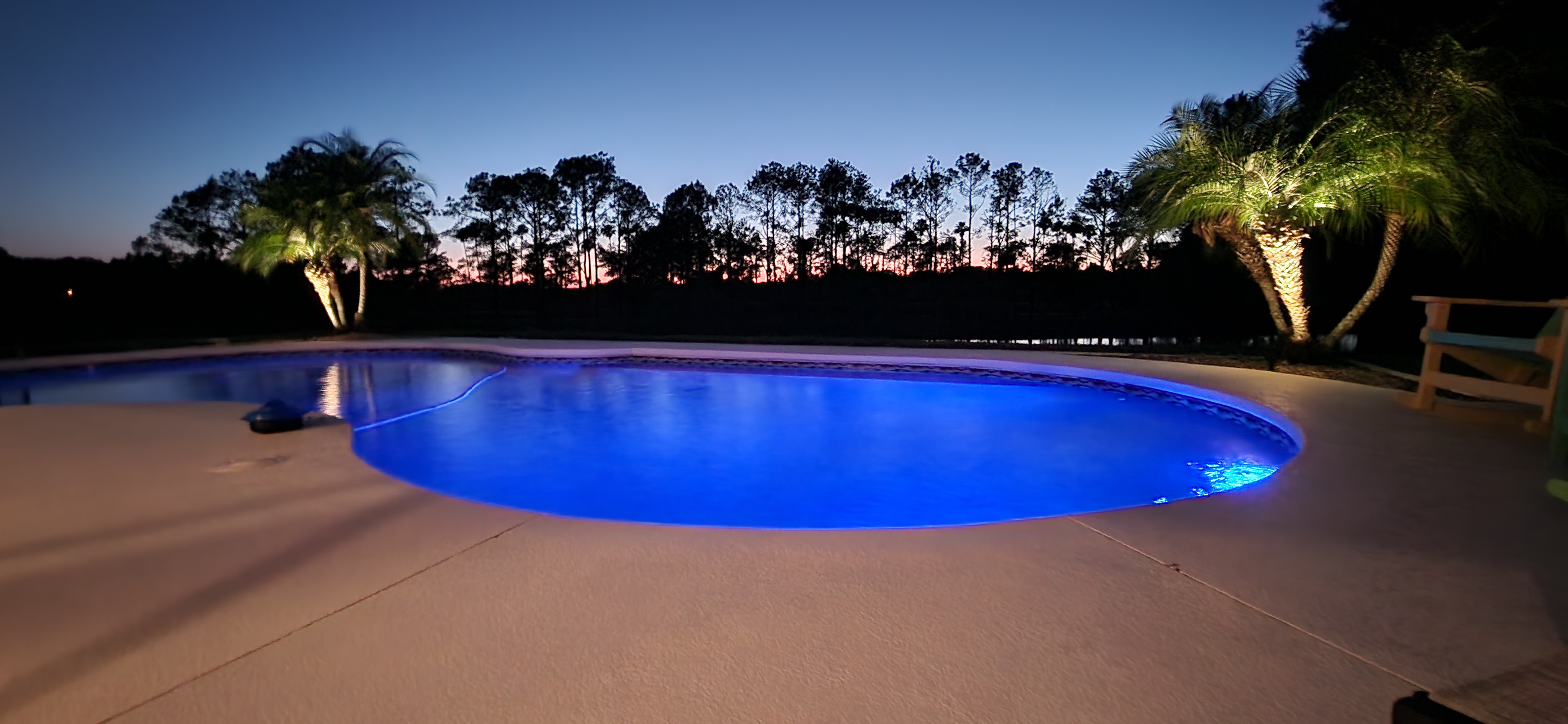 Evening pool at dusk
