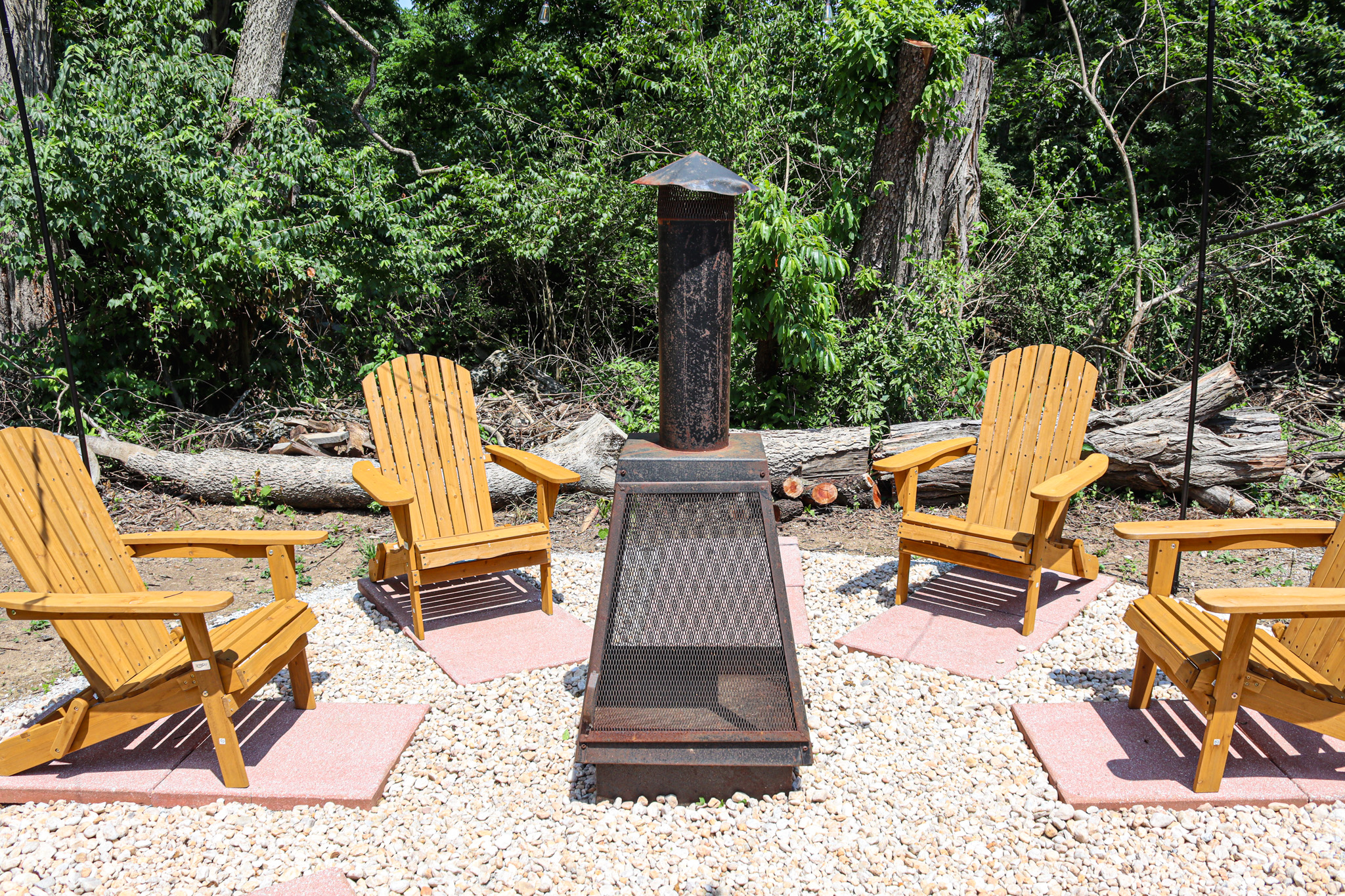 Make memories around the wood burning fire pit under the stars