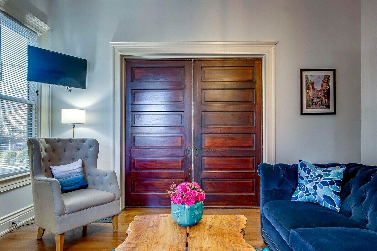 First Floor Living Room Open to King Suite