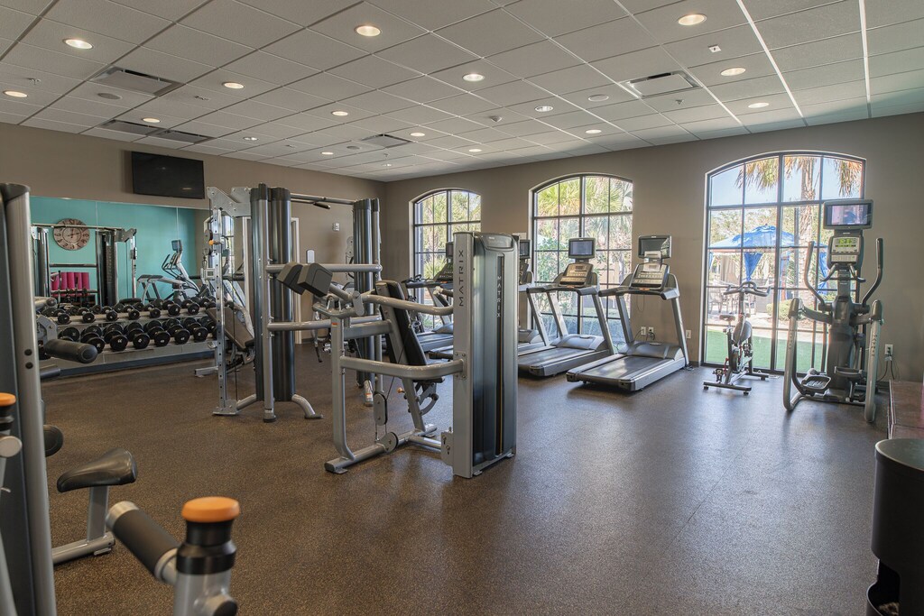 Fully equipped gym at the resort