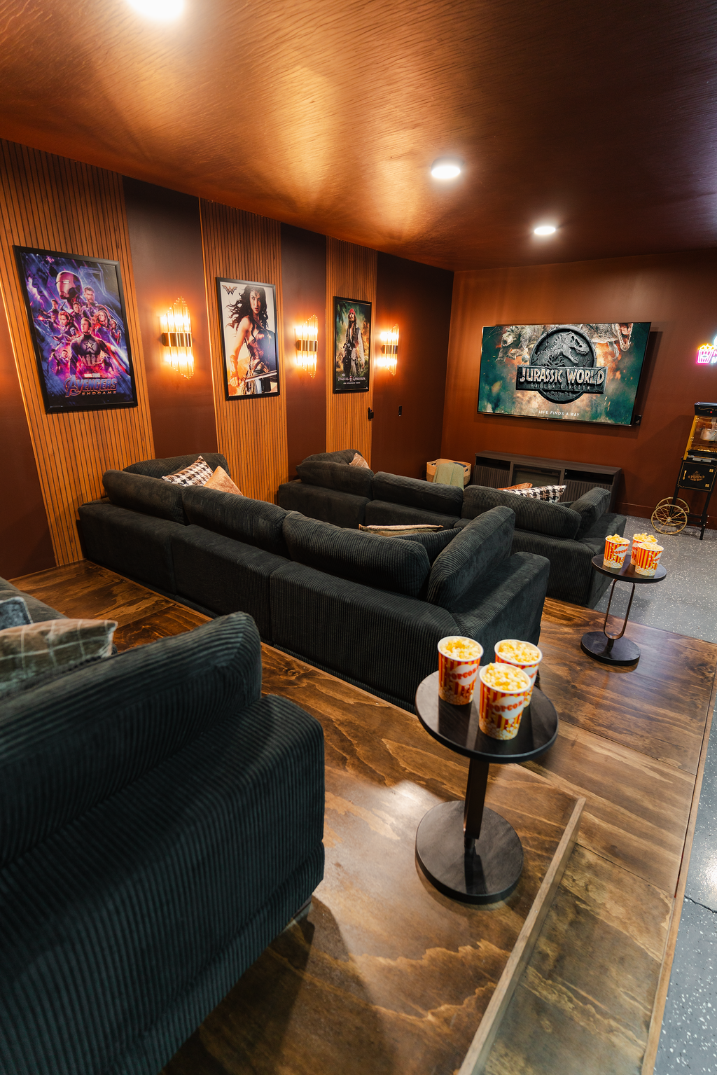 Grab the popcorn and settle in for a movie experience in the private theater room