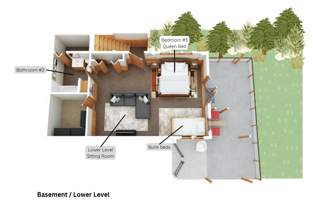Basement / Lower Level - 3D Floor Plan