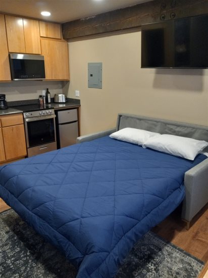 Sofa sleeper: Full size bed.
