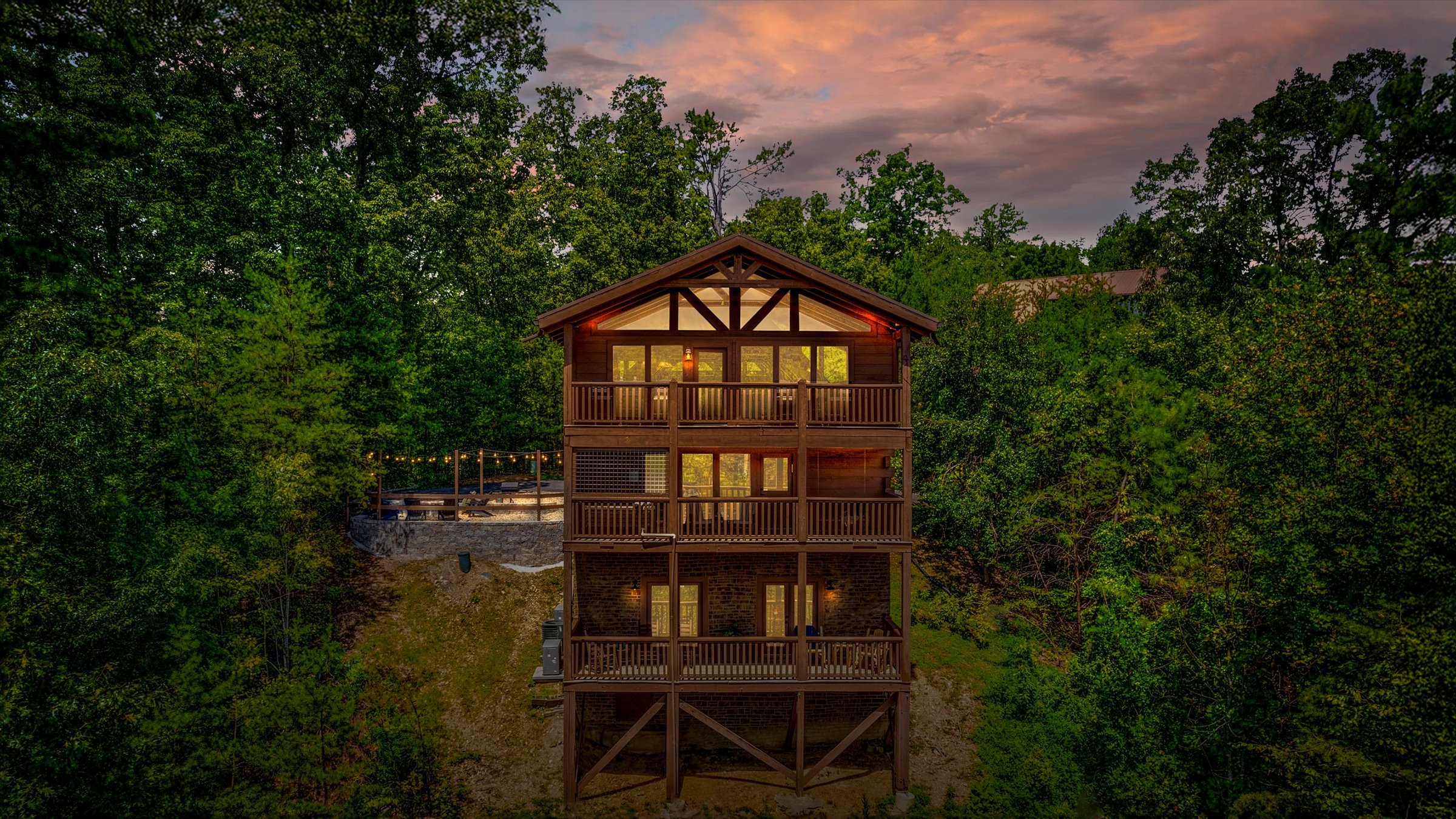 Three decks, endless views, and magical evening lights - your perfect spot to unwind.