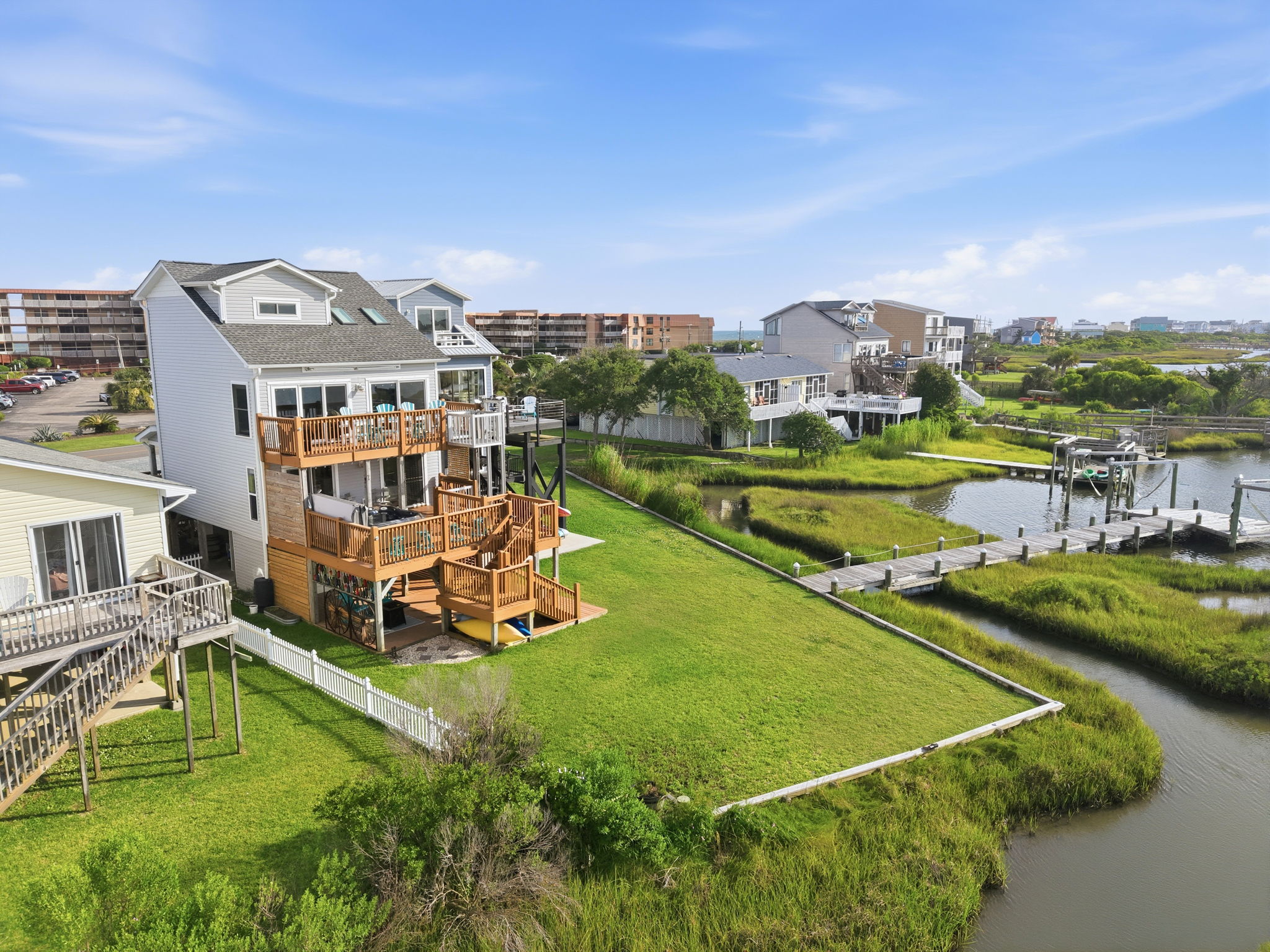 Enjoy the beauty of coastal living right outside your door. Please note, the dock does not belong to the property and is not available to guests.