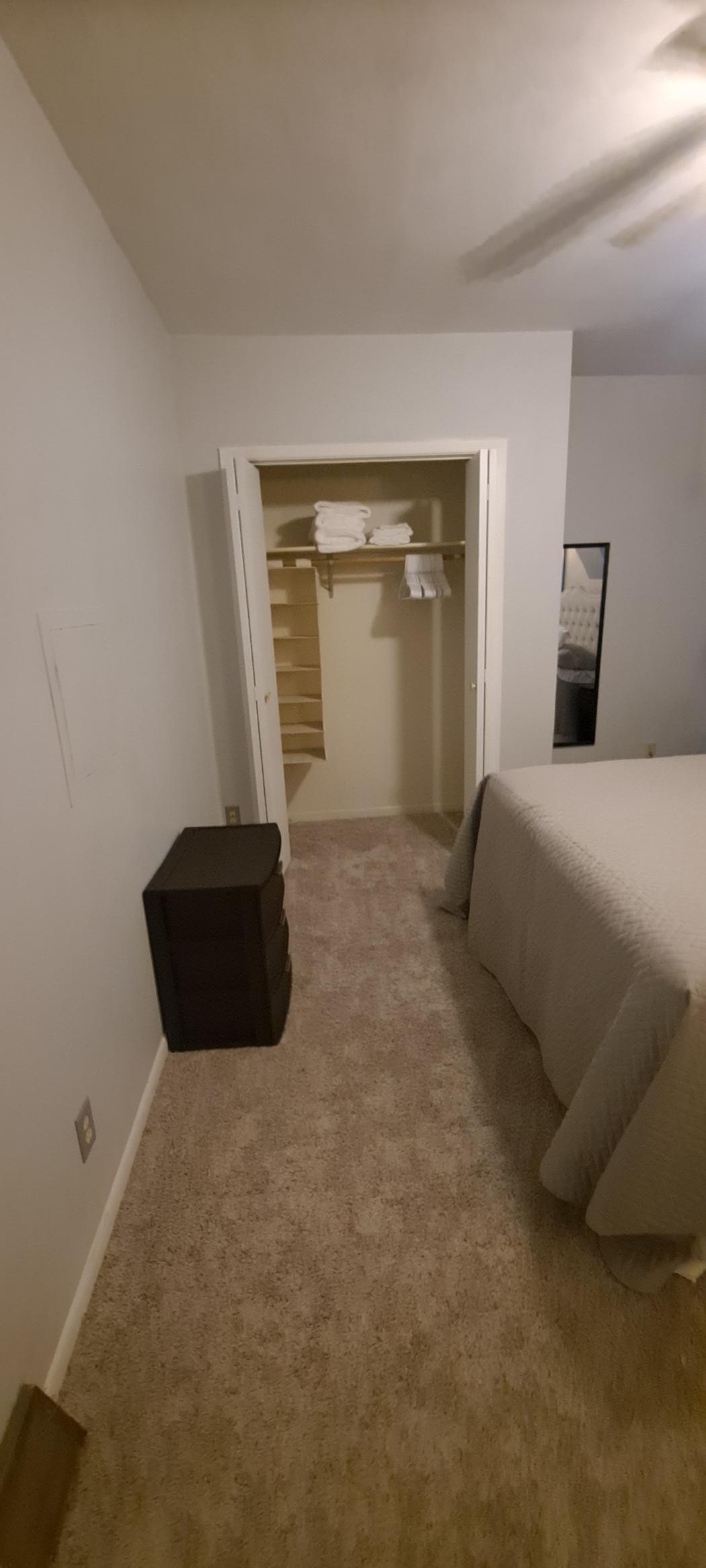 Spacious and organized—our closet provides plenty of room to store and neatly arrange your belongings.