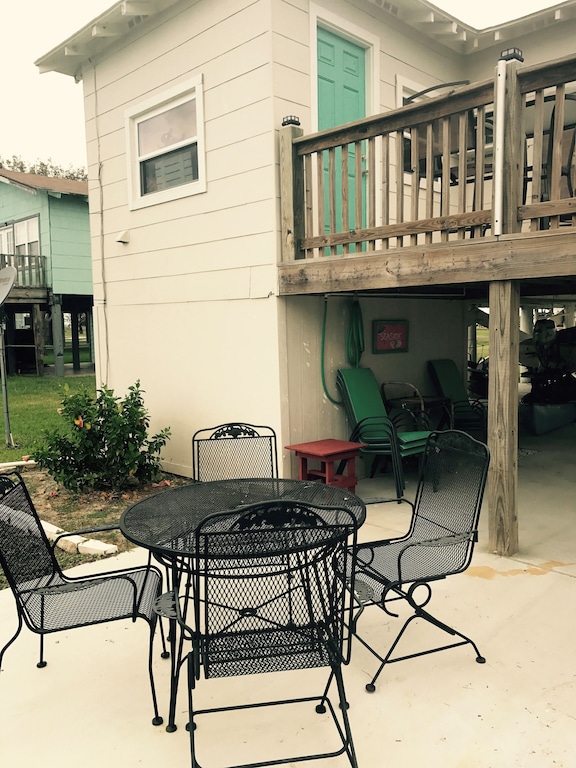 Enjoy the beautiful views of Caney Creek from several sitting areas. 