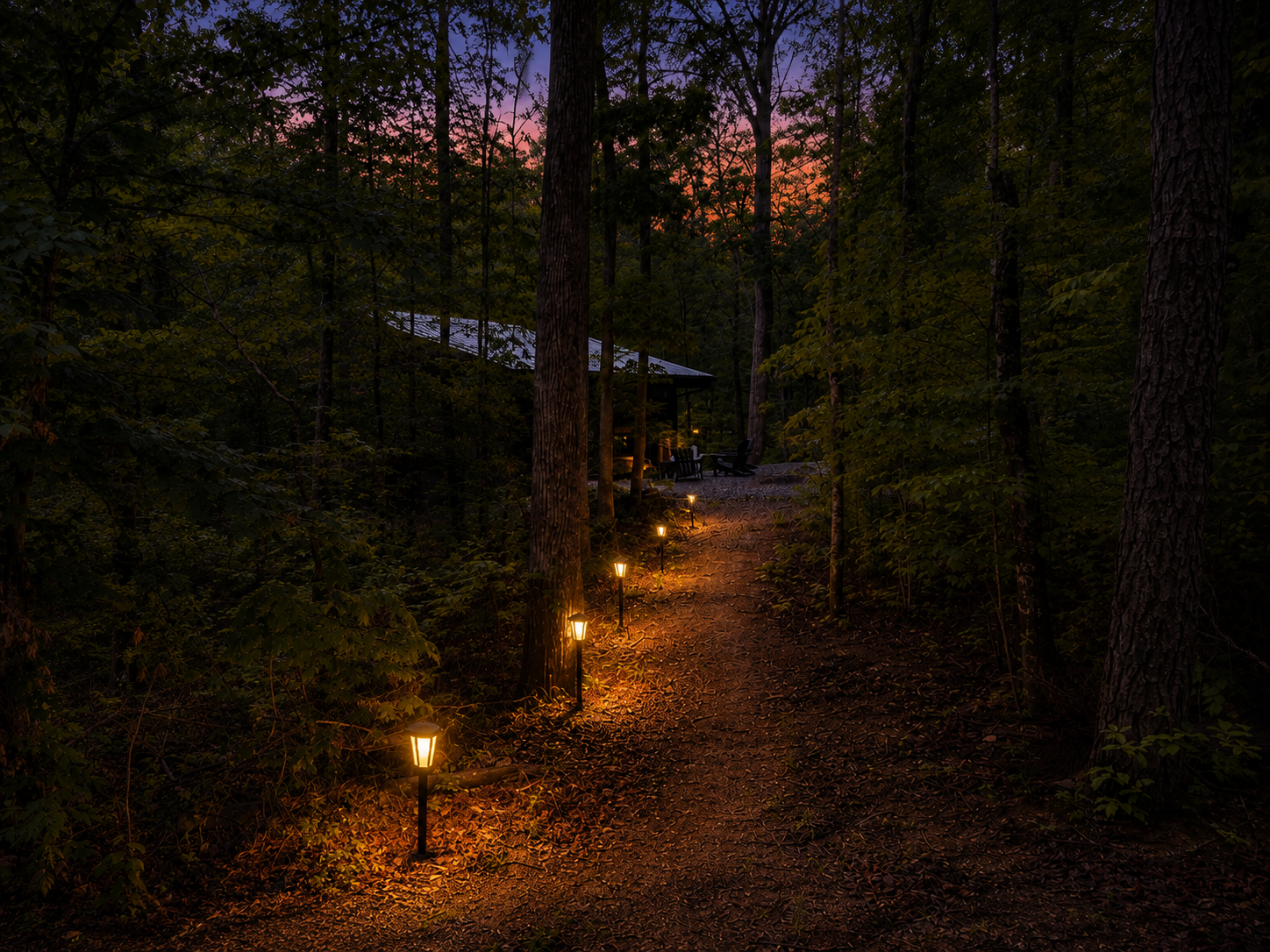 Solar pathway between the cabins