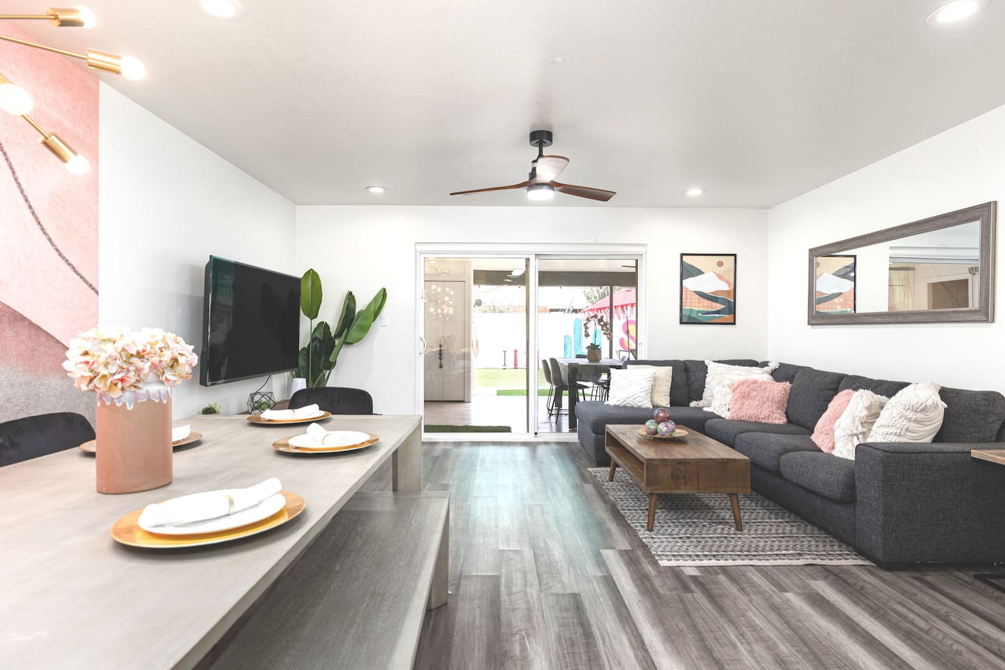 Slide open the glass doors and step out to the private patio and pool — perfect for indoor-outdoor living under the Arizona sun.

