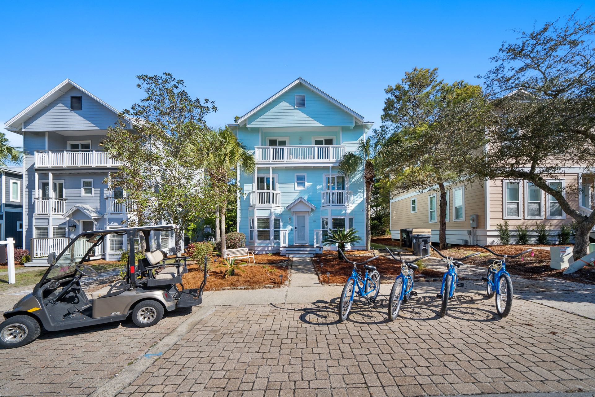 Street View with Golf Cart & Bikes