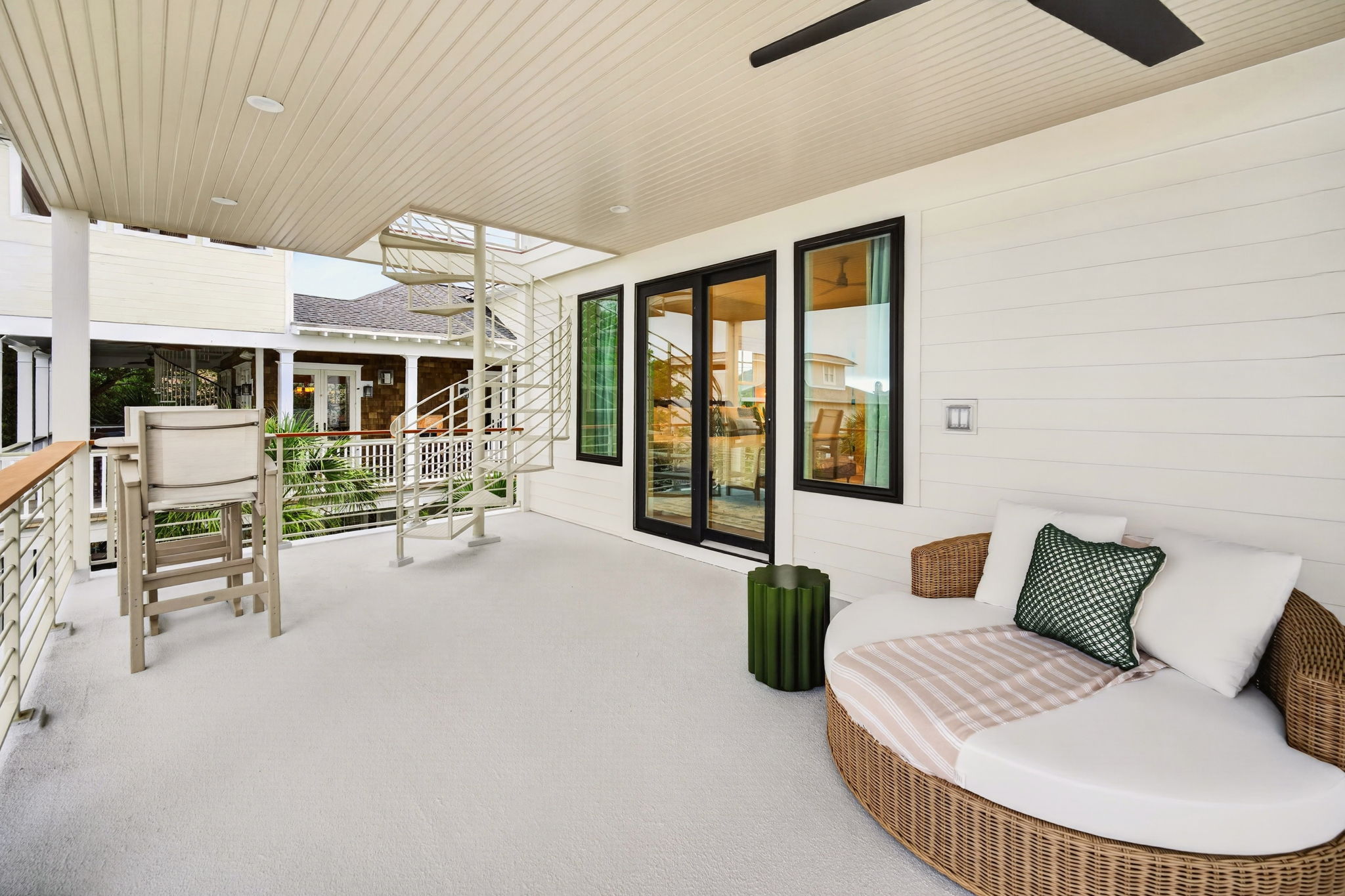 Porch access from Bedrooms 3 & 4 | Tahanan Palms | 3 38th Ave | IOP Escapes