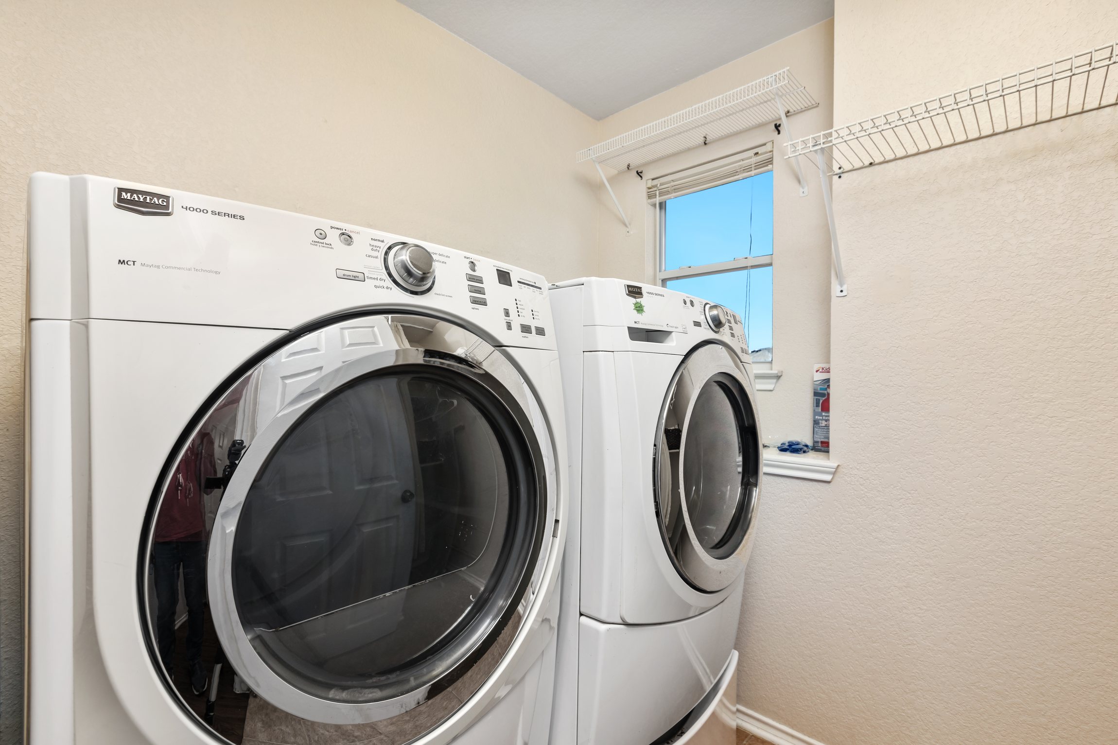 In-home washer and dryer — essential for extended stays, military visits, and long-term guests. Pack light and do laundry at the property. Northeast San Antonio vacation rental with all the practical amenities.