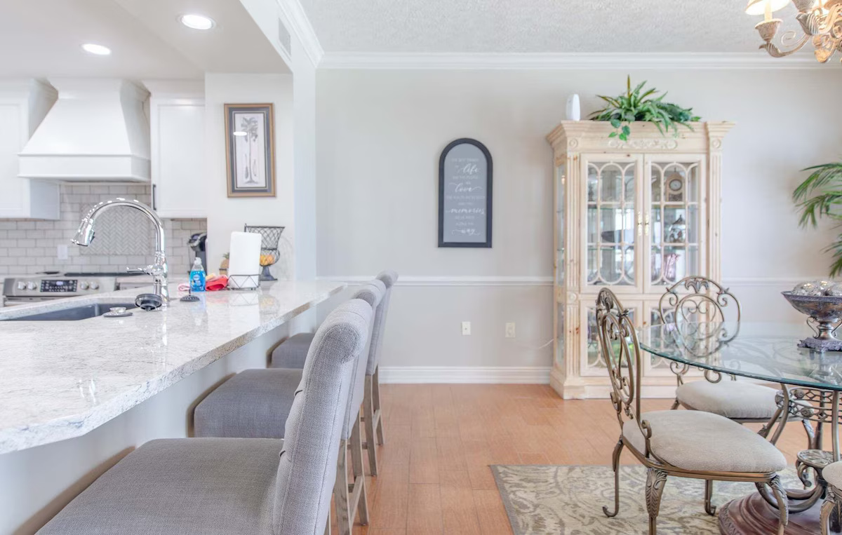 Breakfast That Flows From the Living Area Through the Large Open Floor Plan