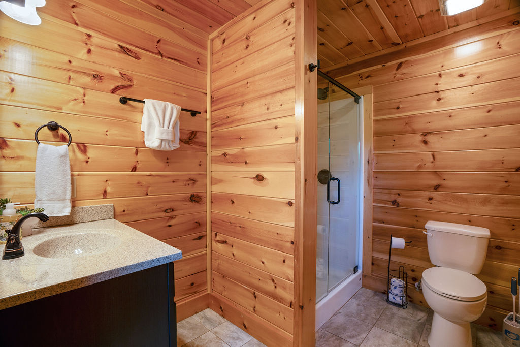 Ensuite bathroom attached to king bedroom upstairs