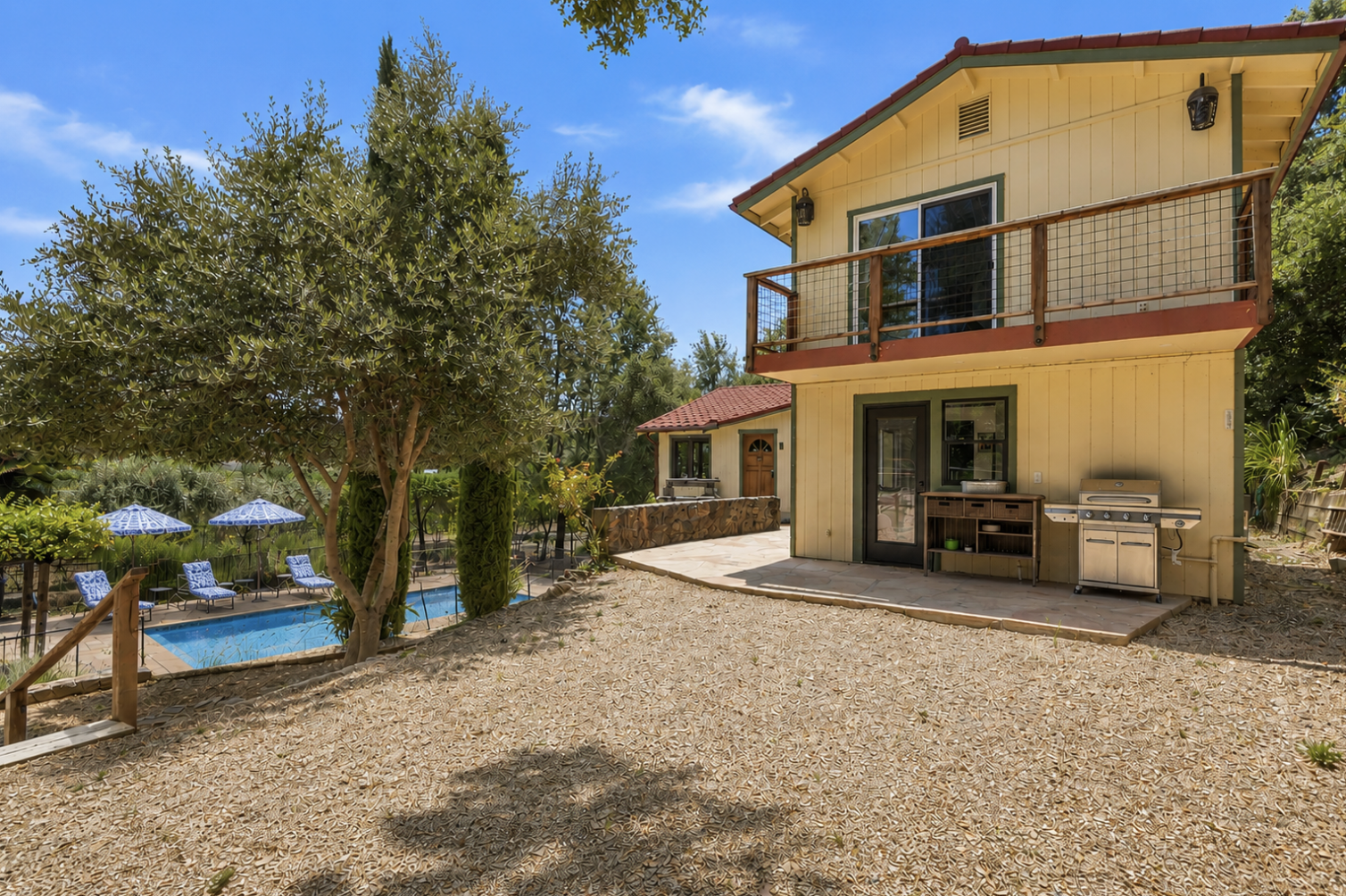 Spacious outdoor patio and lounge area