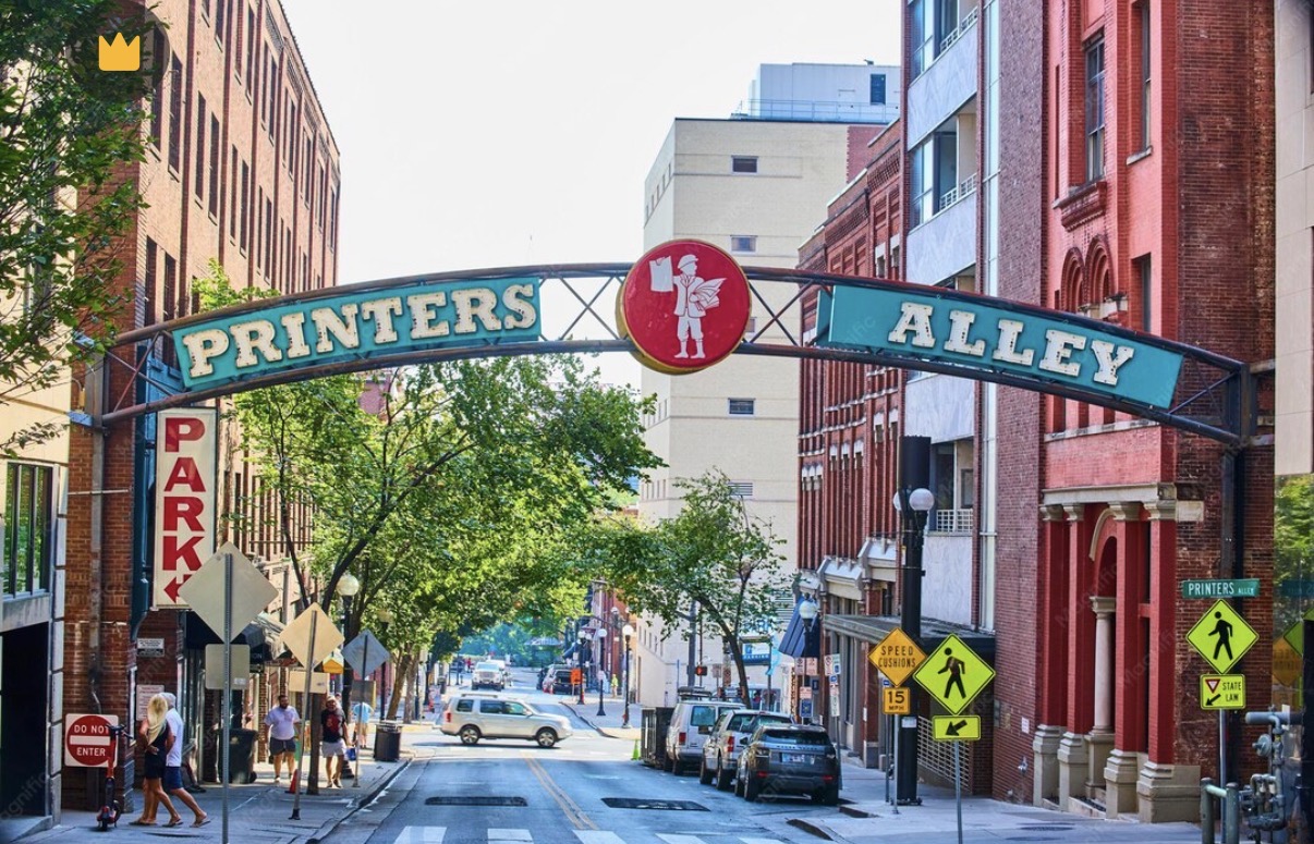 Printers alley downtown off of 2nd Avenue.