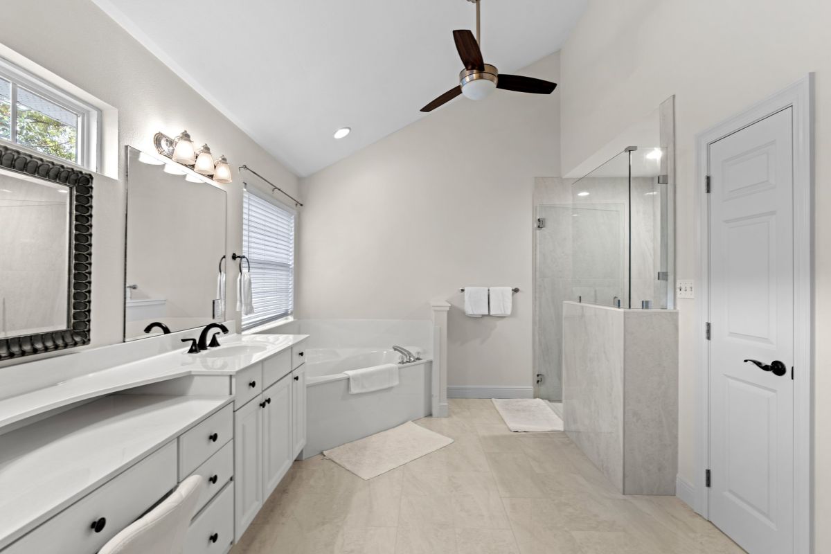 Primary Bathroom Tub and Shower