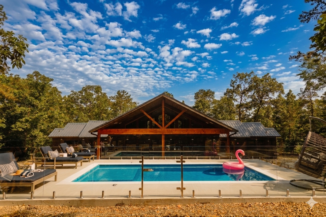 Gorgeous elevated heated pool, serene nature views, and total relaxation all in one place.