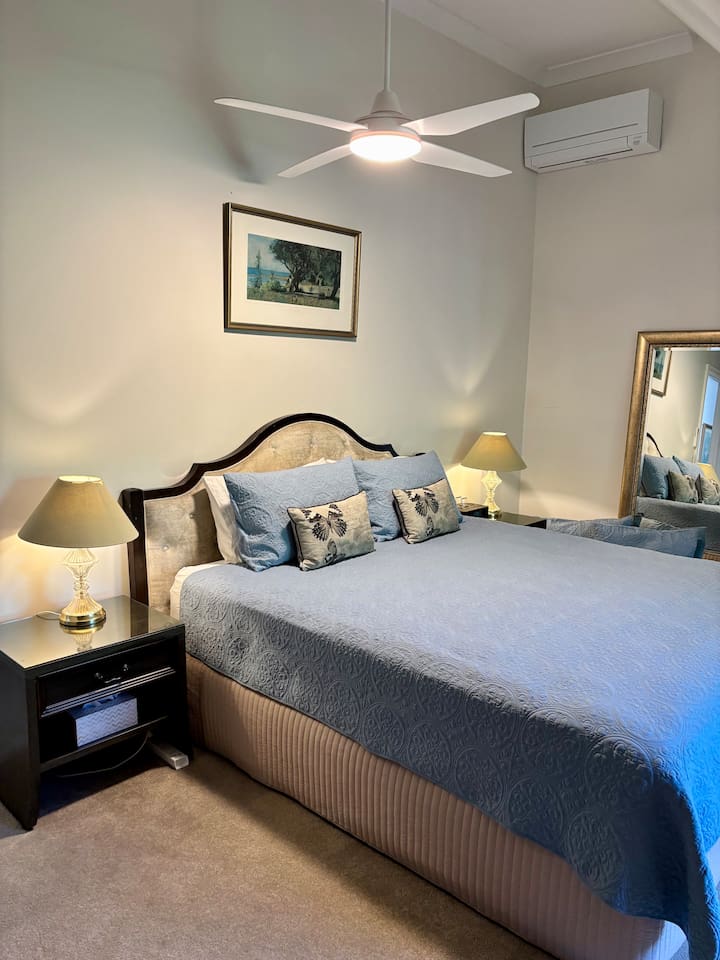 King bed with remote controlled fan and aircon… 