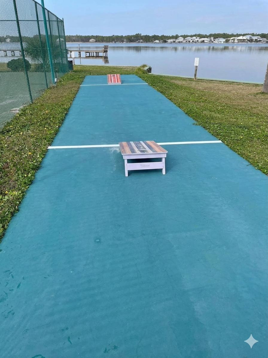 Easy, on-site fun. Corn hole for a low-pressure afternoon in the sun. It’s one more way to enjoy the resort's outdoor space without needing to leave the property.