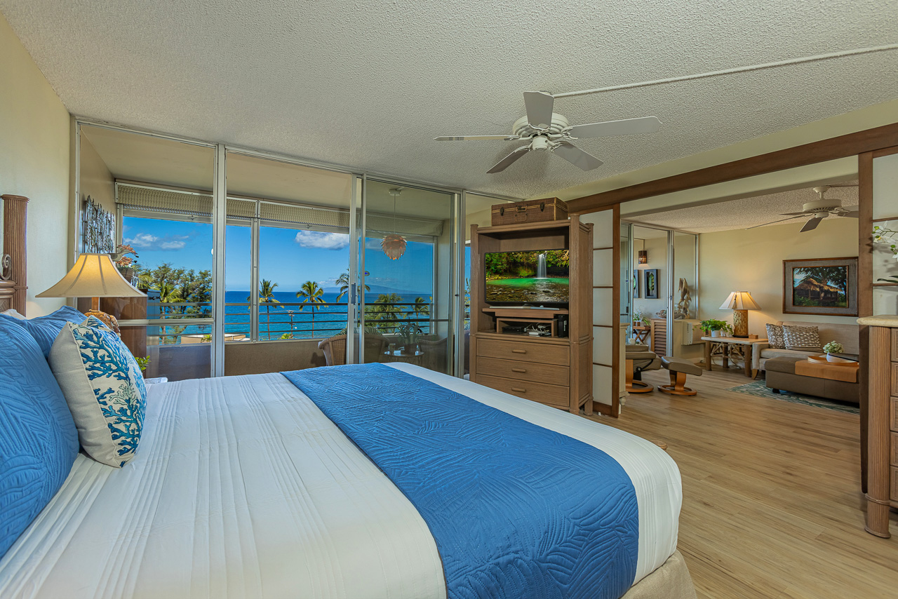Primary Bedroom with King Bed and Shoji Doors for Privacy