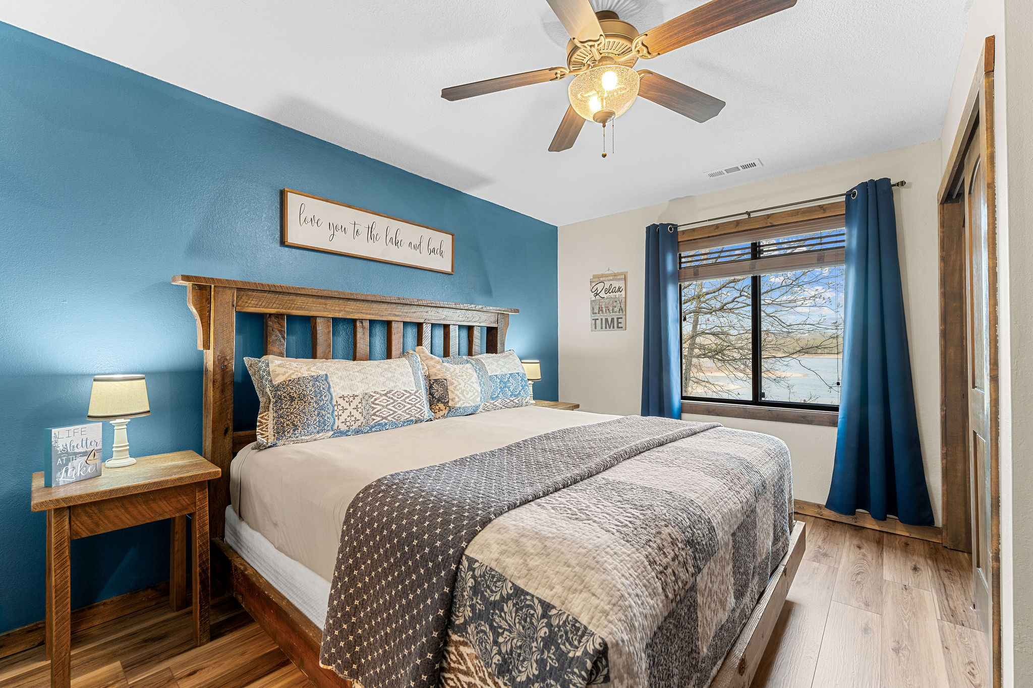 Master bedroom with a king size bed  