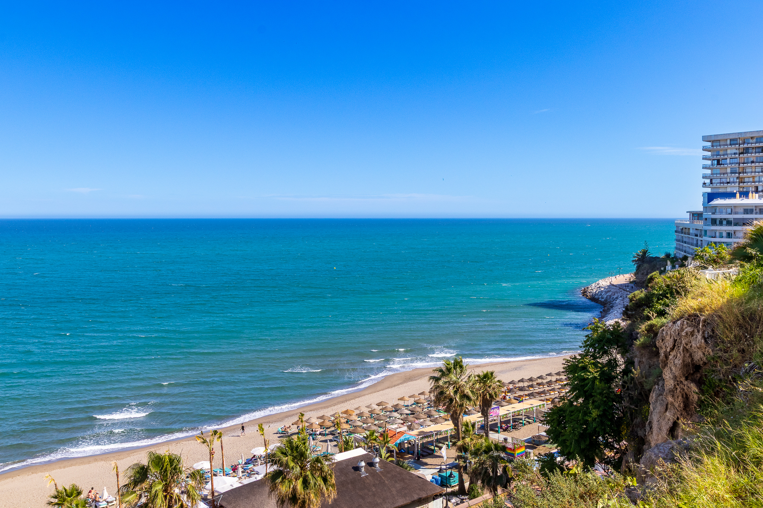 Panoramic coastline and beach view from the property