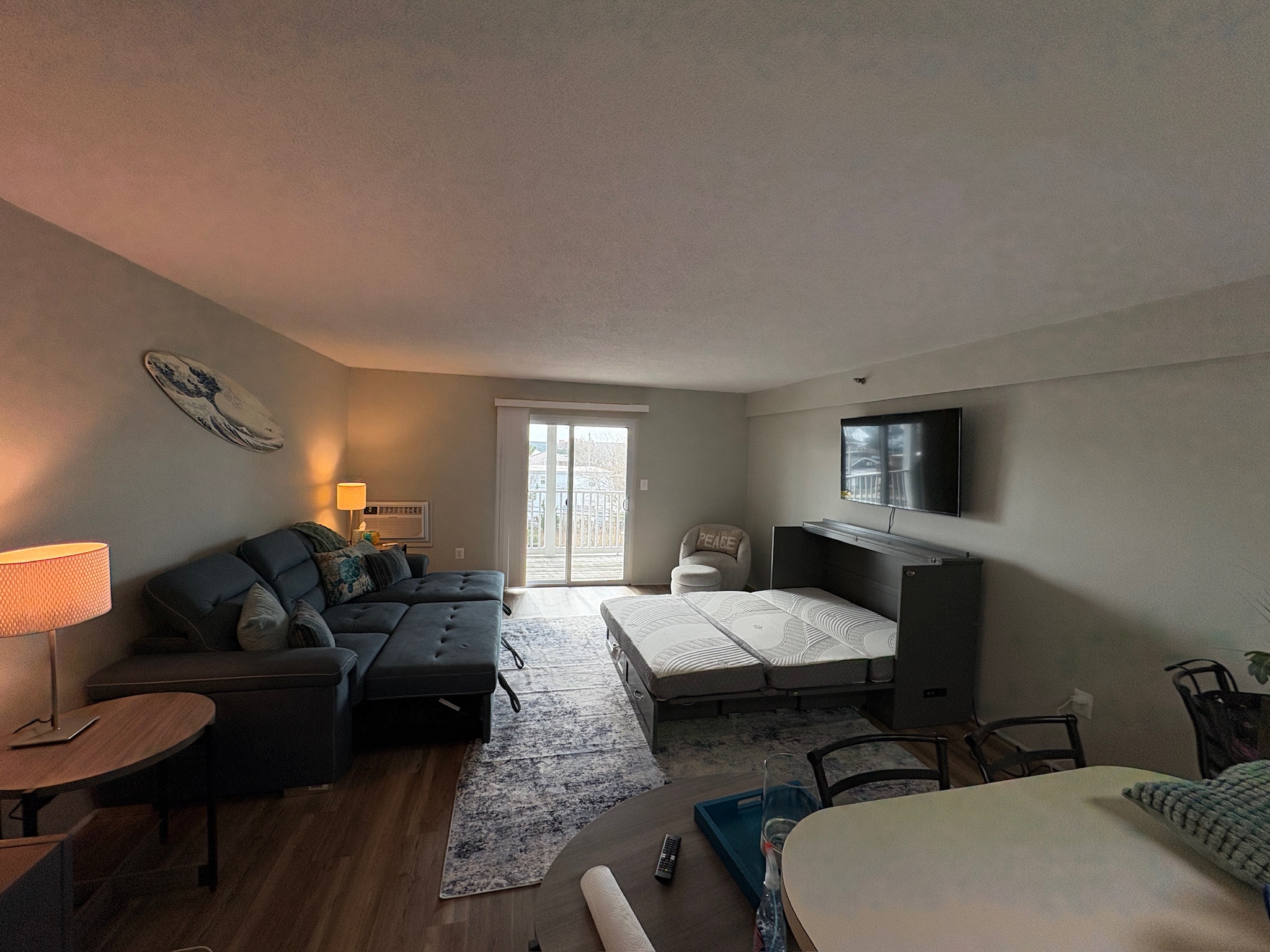 Queen size Murphy bed and sleeper sofa sleeps 4