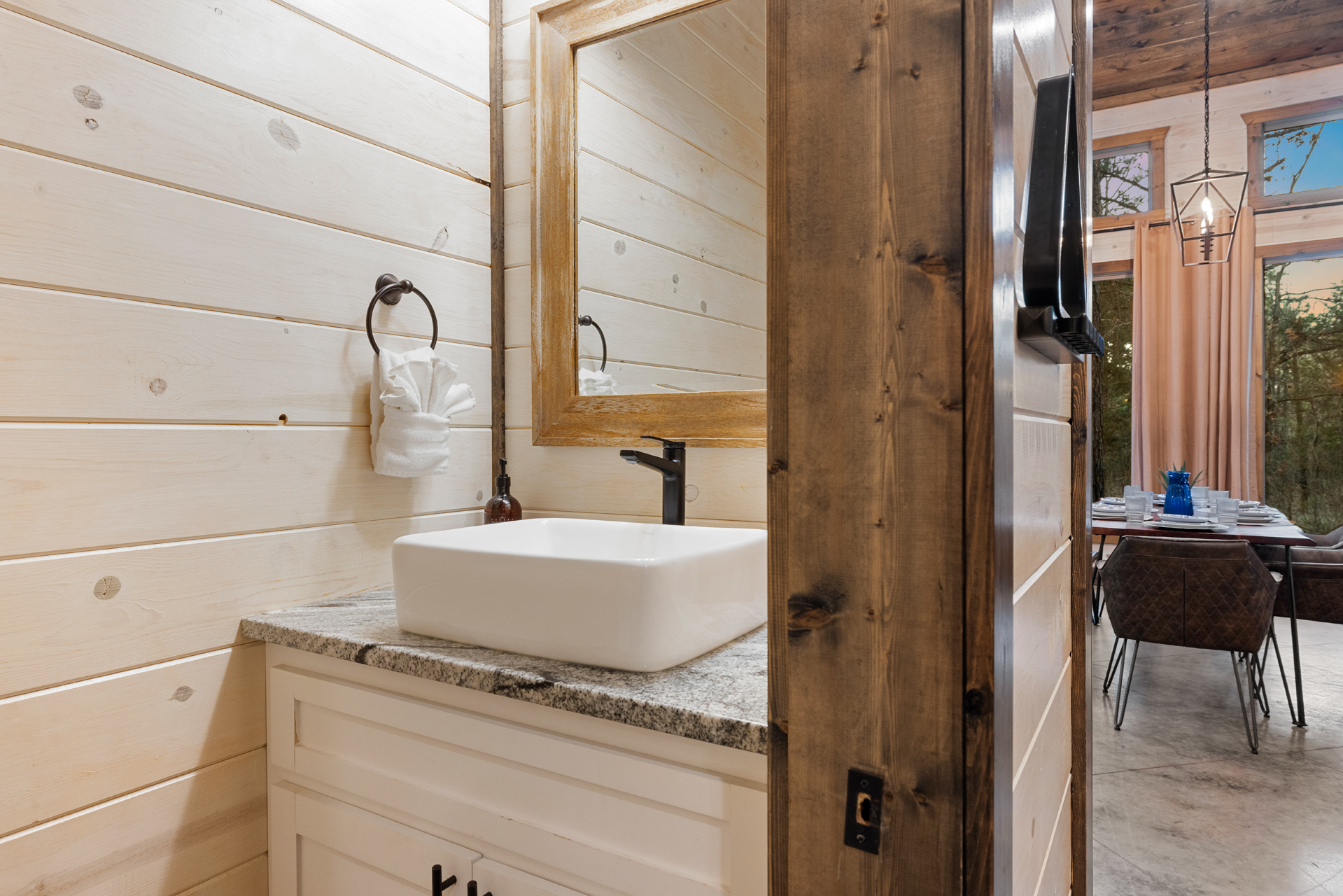 Every bedroom has its own full bathroom and there is also a convenient half bathroom near the living room.