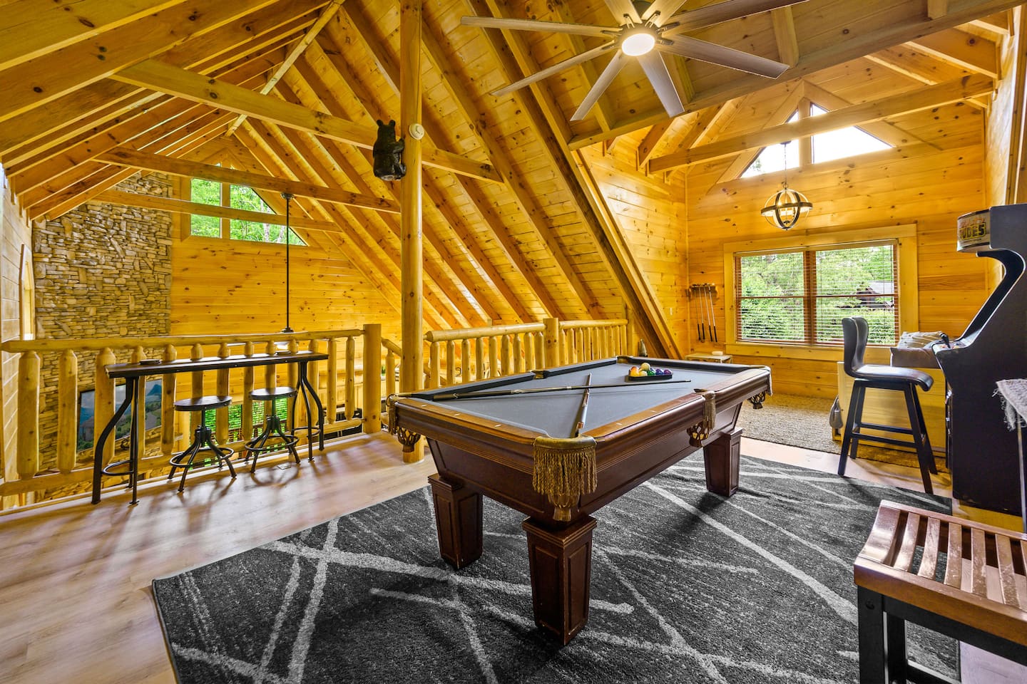 Challenge your friends and family to a game of pool, an air hockey tournament, a board game night, or an arcade extravaganza in the spacious loft.
