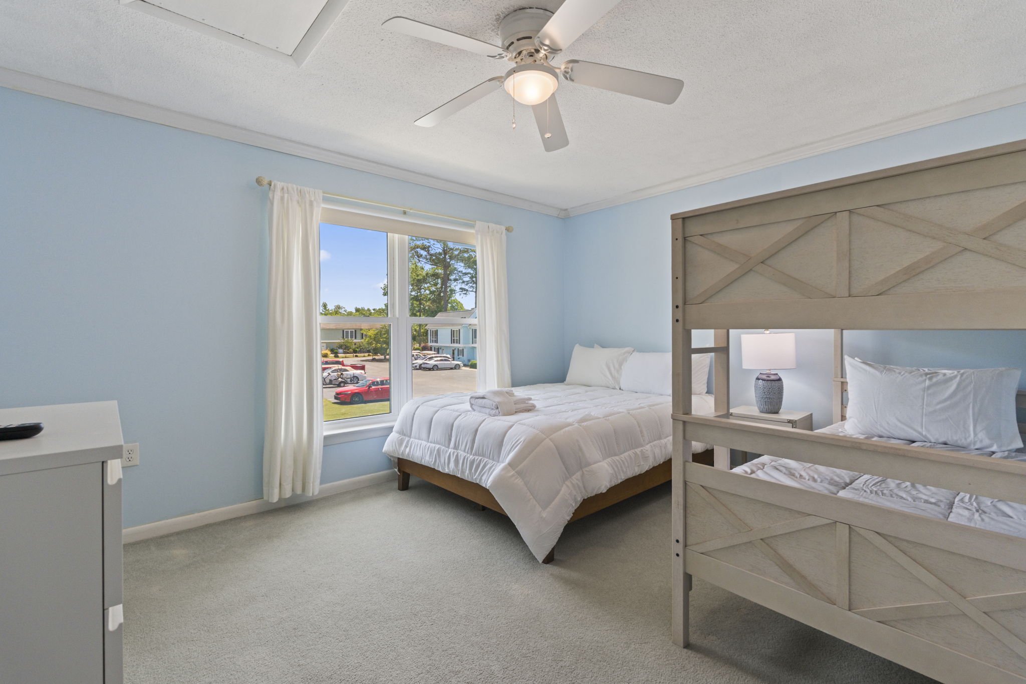 Second Bedroom features a Queen bed and Twin bunk bed & ensuite bathroom