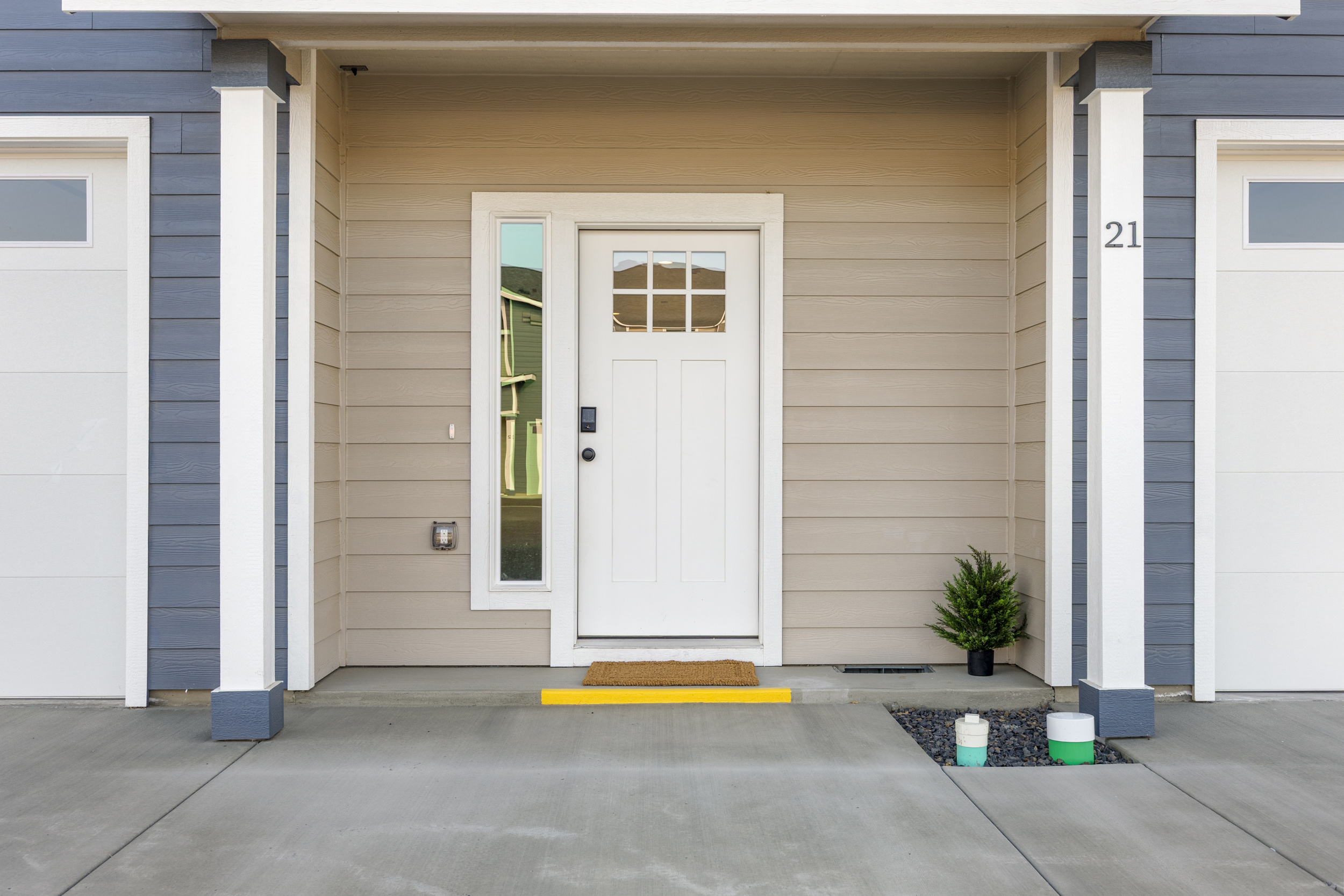 Front Door with Smart Lock Entry for easy 24 hour access