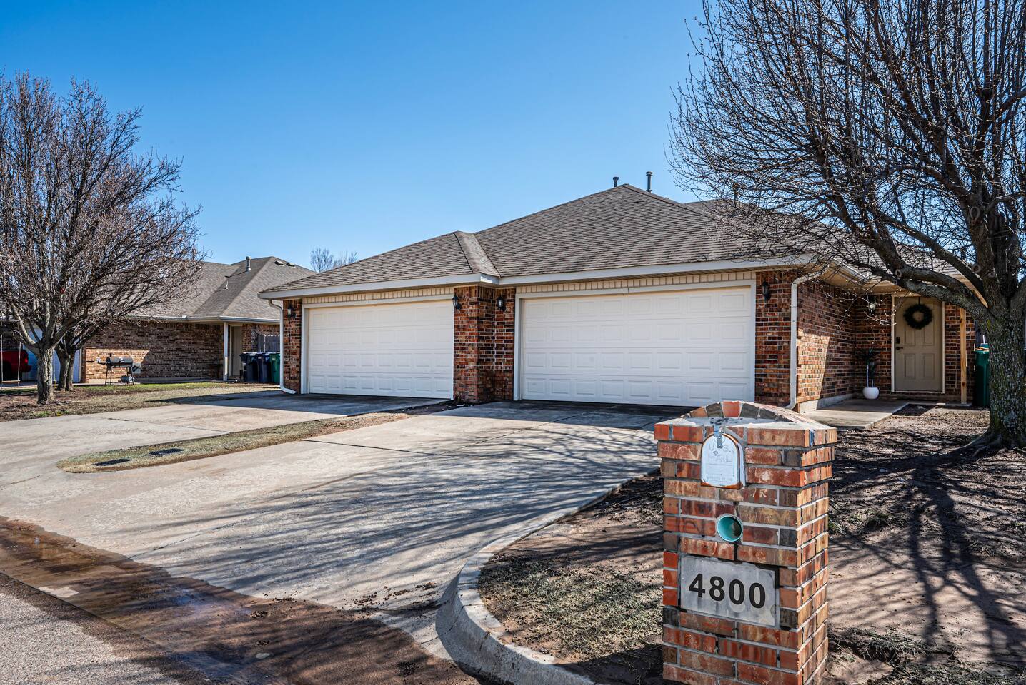 Stylish, classic brick exterior with plenty of off street parking.