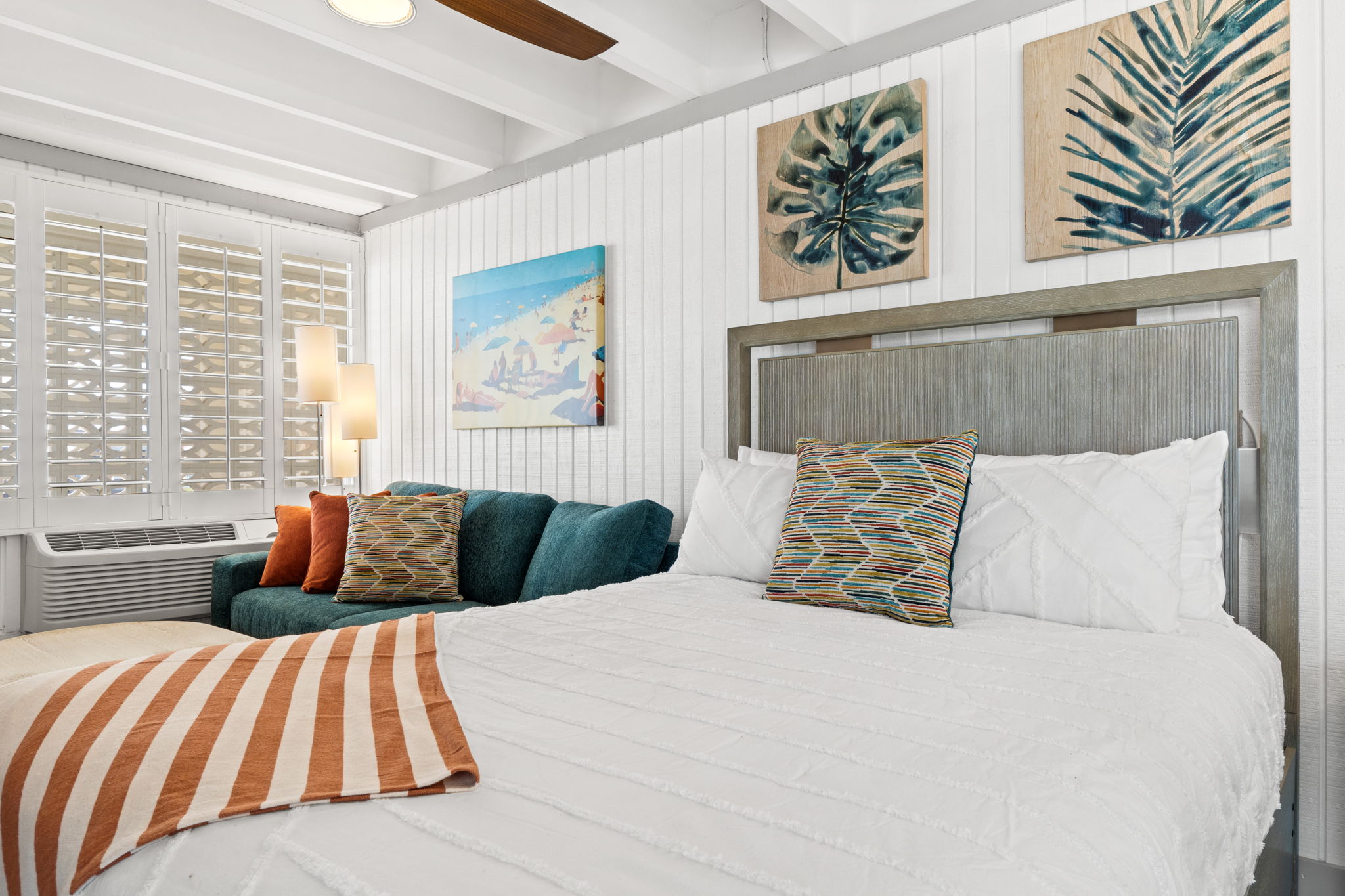 Living Room with Queen Bed and Queen Sleeper Sofa