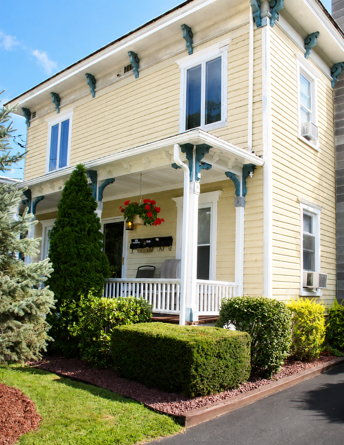 Beautifully manicured yard and off street parking