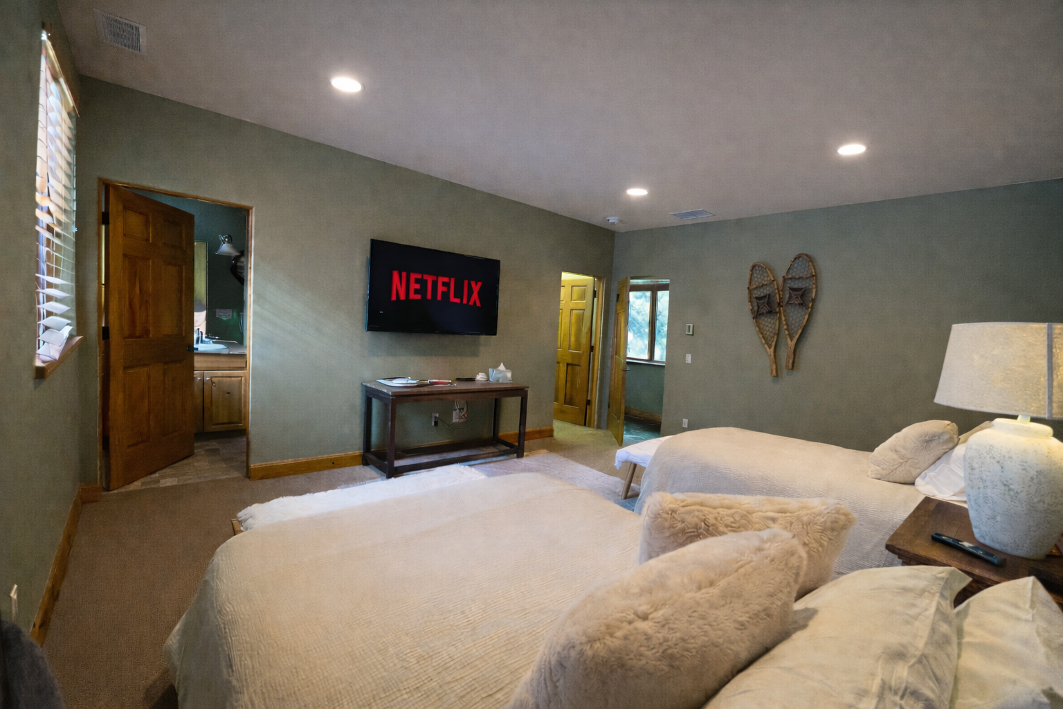 Relax in alpine-inspired soft bedding and plenty of space