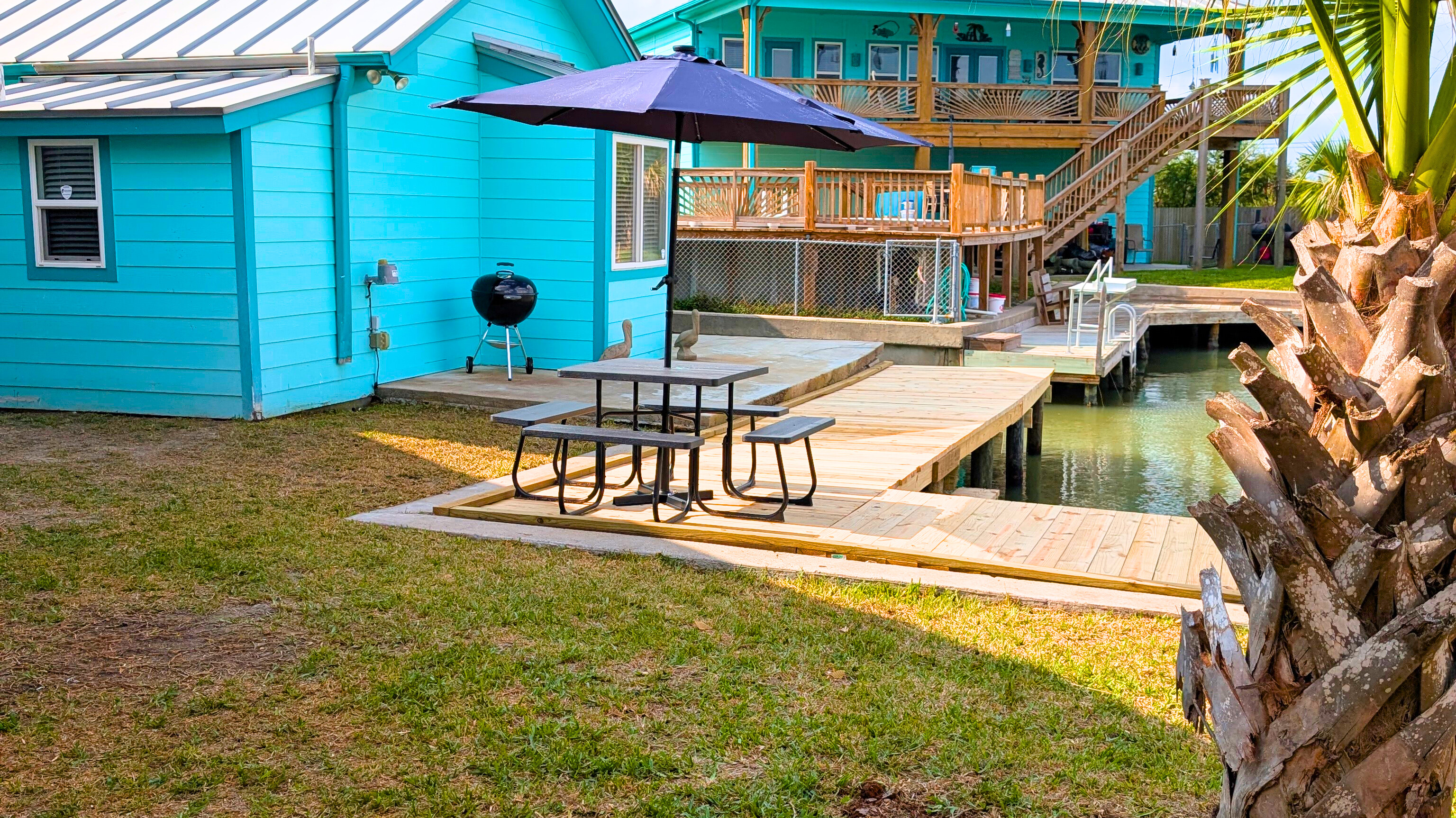 Shaded outdoor seating